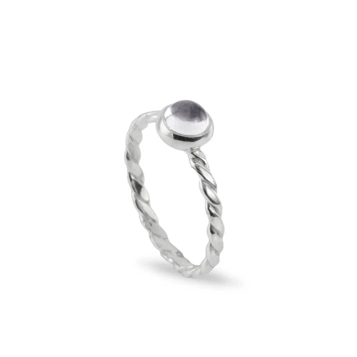 April Birthstone Ring with Crystal Gemstone in Sterling Silver