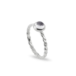 April Birthstone Ring with Crystal Gemstone in Sterling Silver