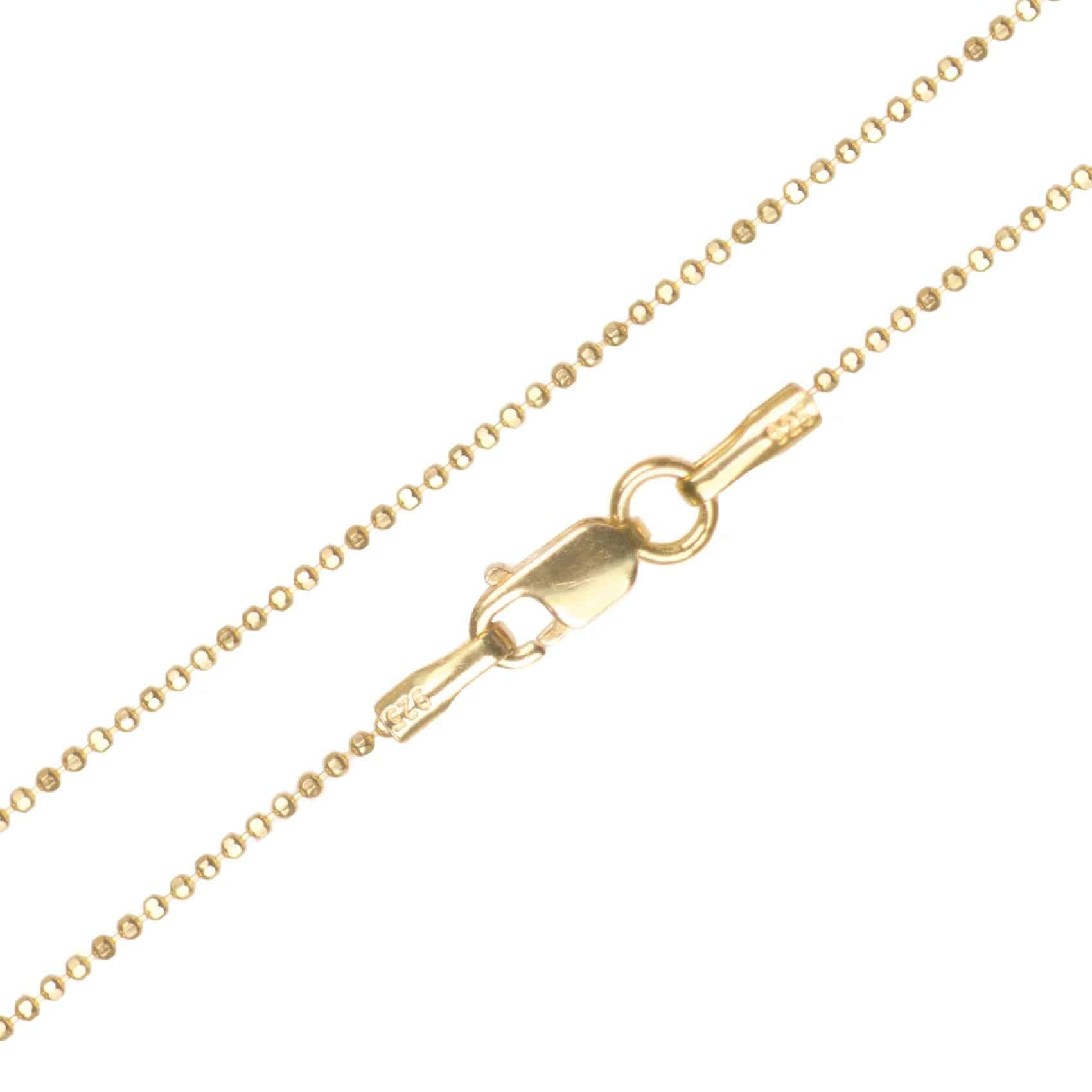 Fine Diamond Cut Ball Chain in Gold Vermeil- 16"18"20" 22" Length