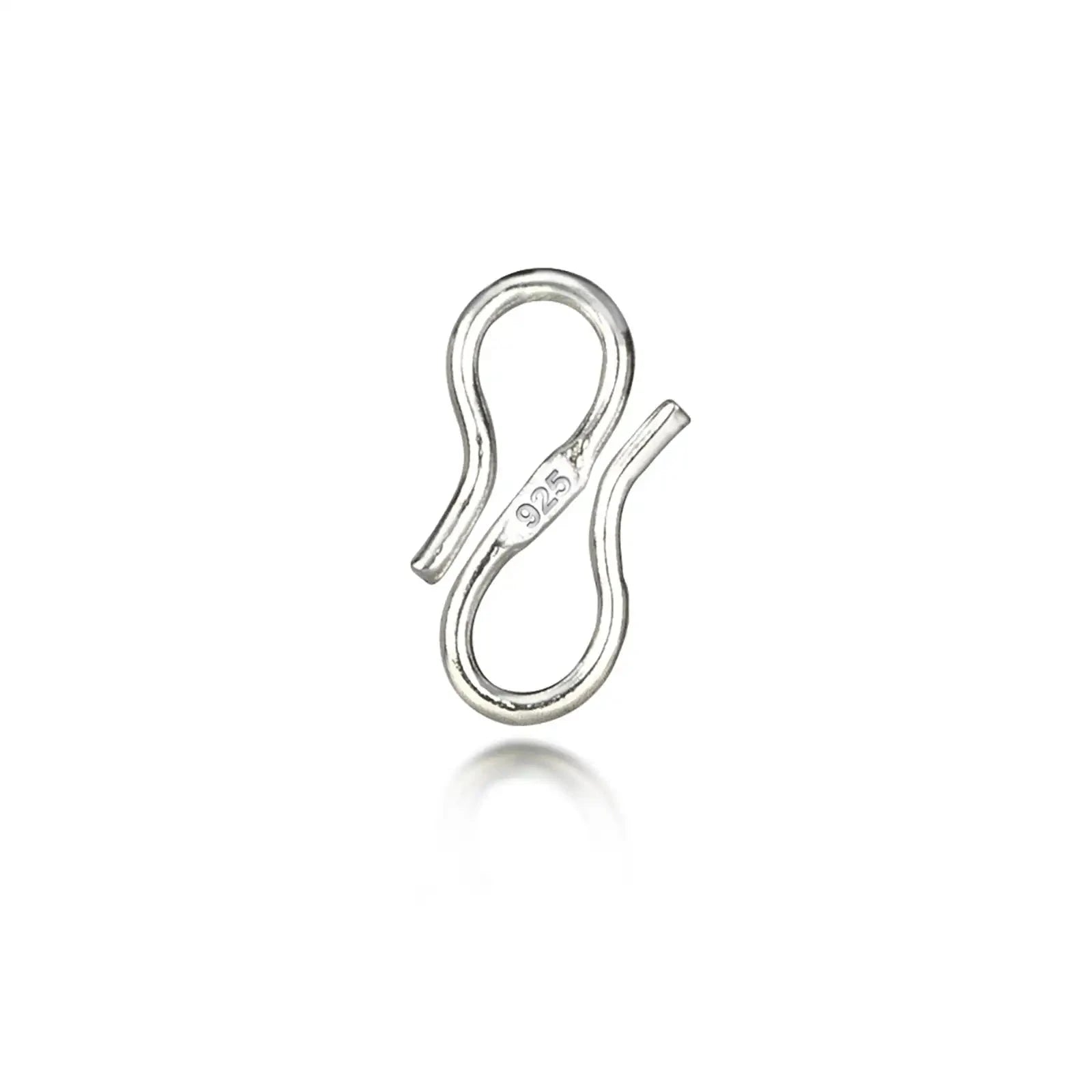 S Hook Clasp Finding for Necklace or Bracelet, in Sterling Silver - 14mm