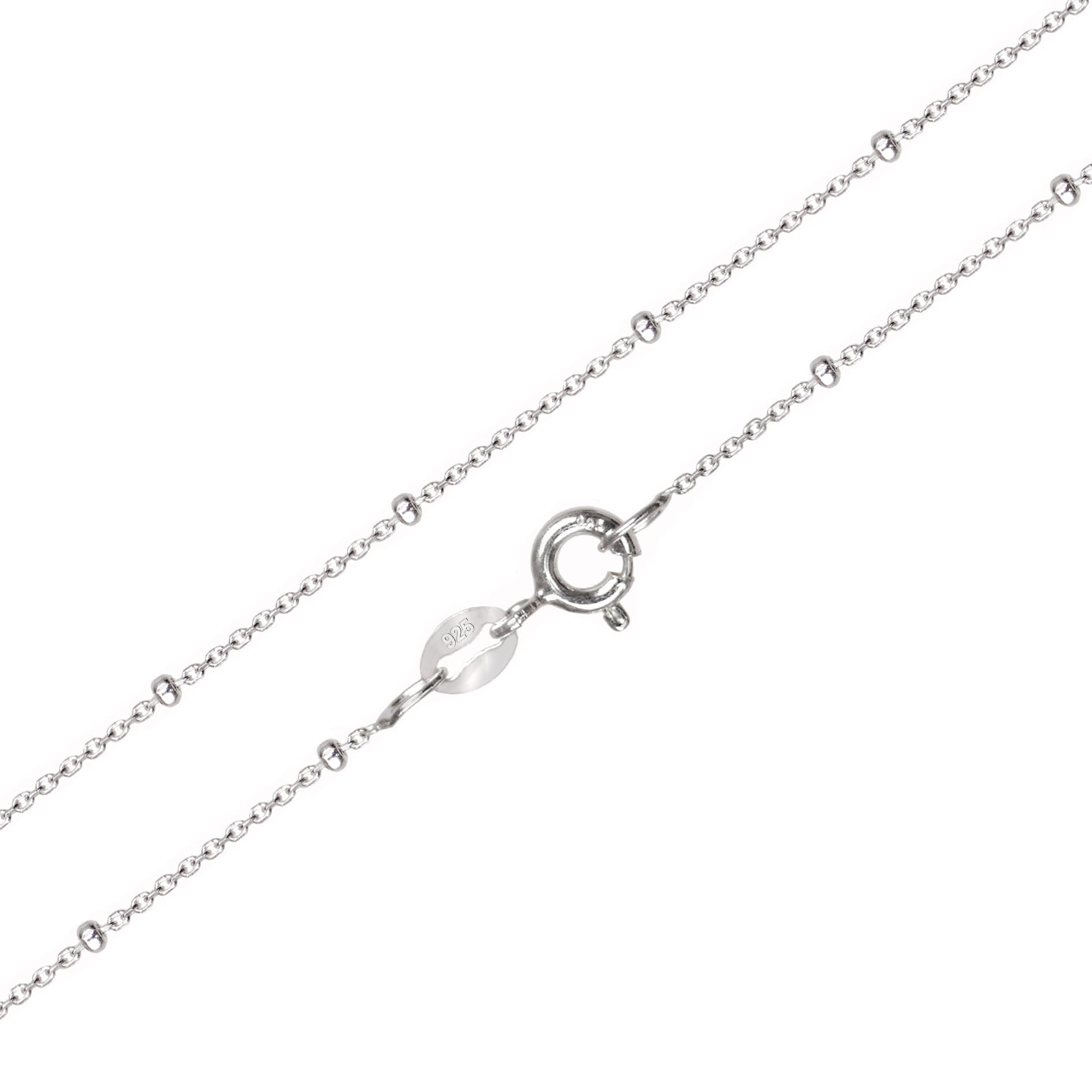 Fine Belcher Chain with Ball in Sterling Silver - 16"18" 20" 22"Length