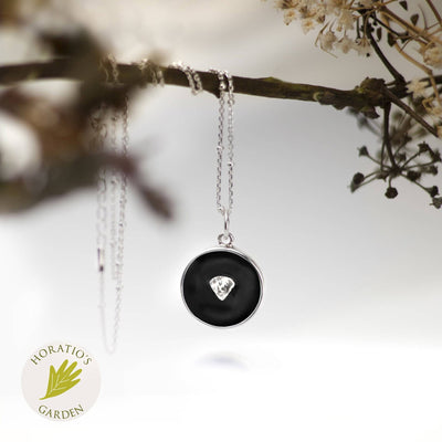 Kindness and Courage Black Enamel Coin with Diamond