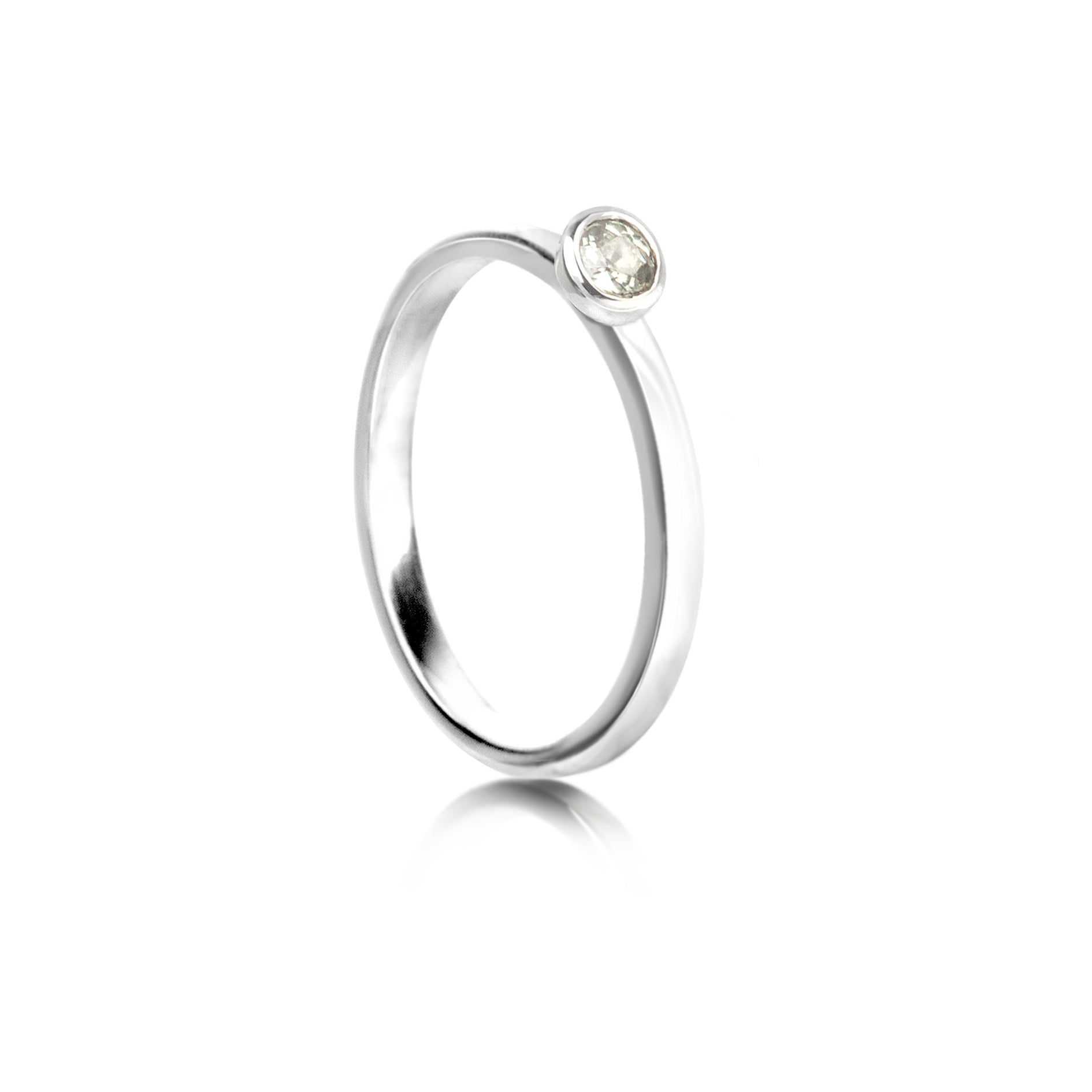 March Birthstone Stackable Ring ‚ Aqua Chalcedony in Sterling Silver