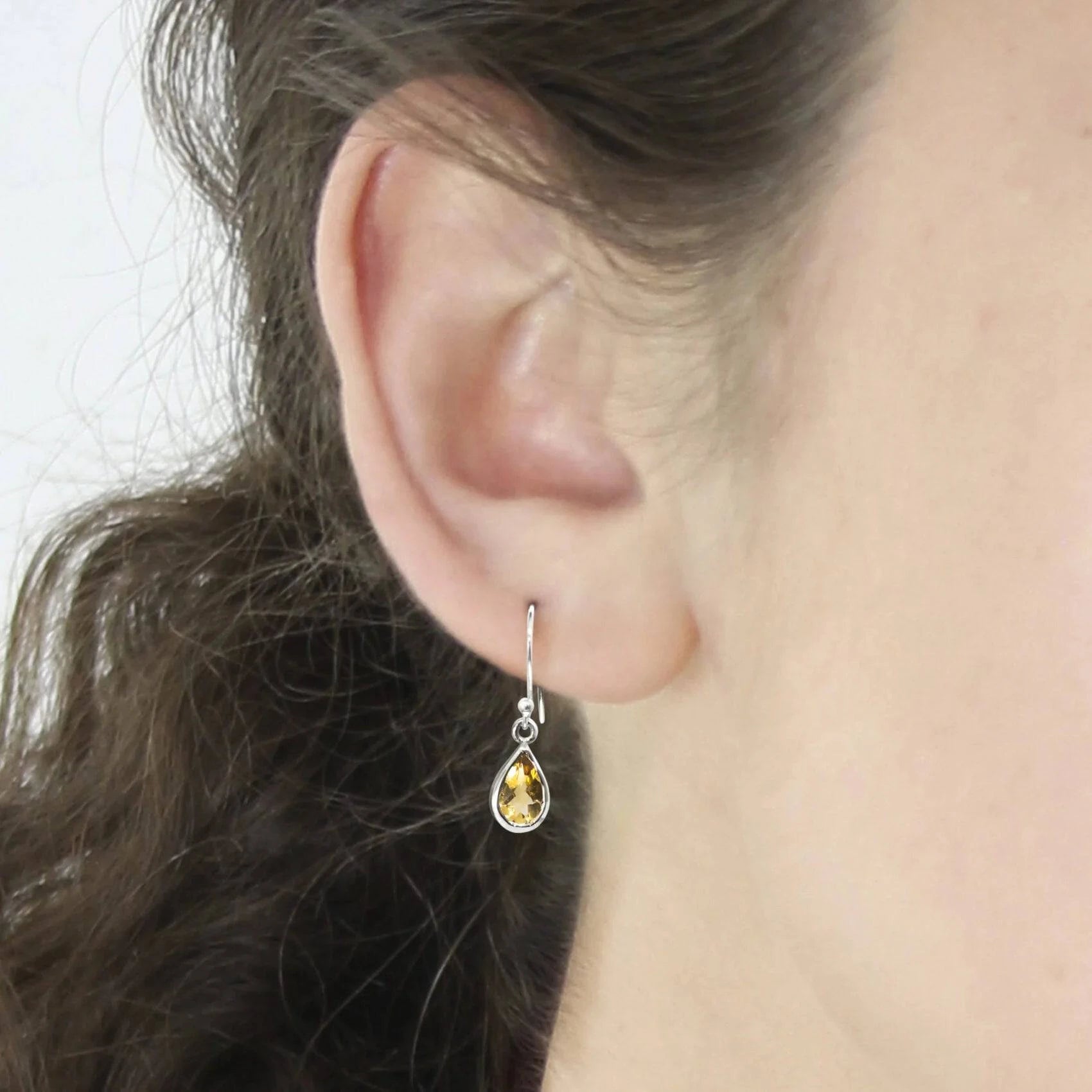 Faceted Citrine Teardrop/dangle earrings in sterling silver