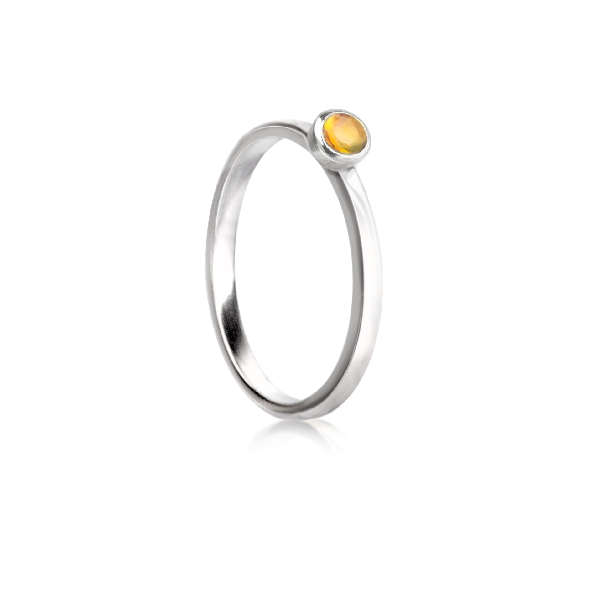 November Birthstone Stackable Ring - Citrine Gemstone in Sterling Silver