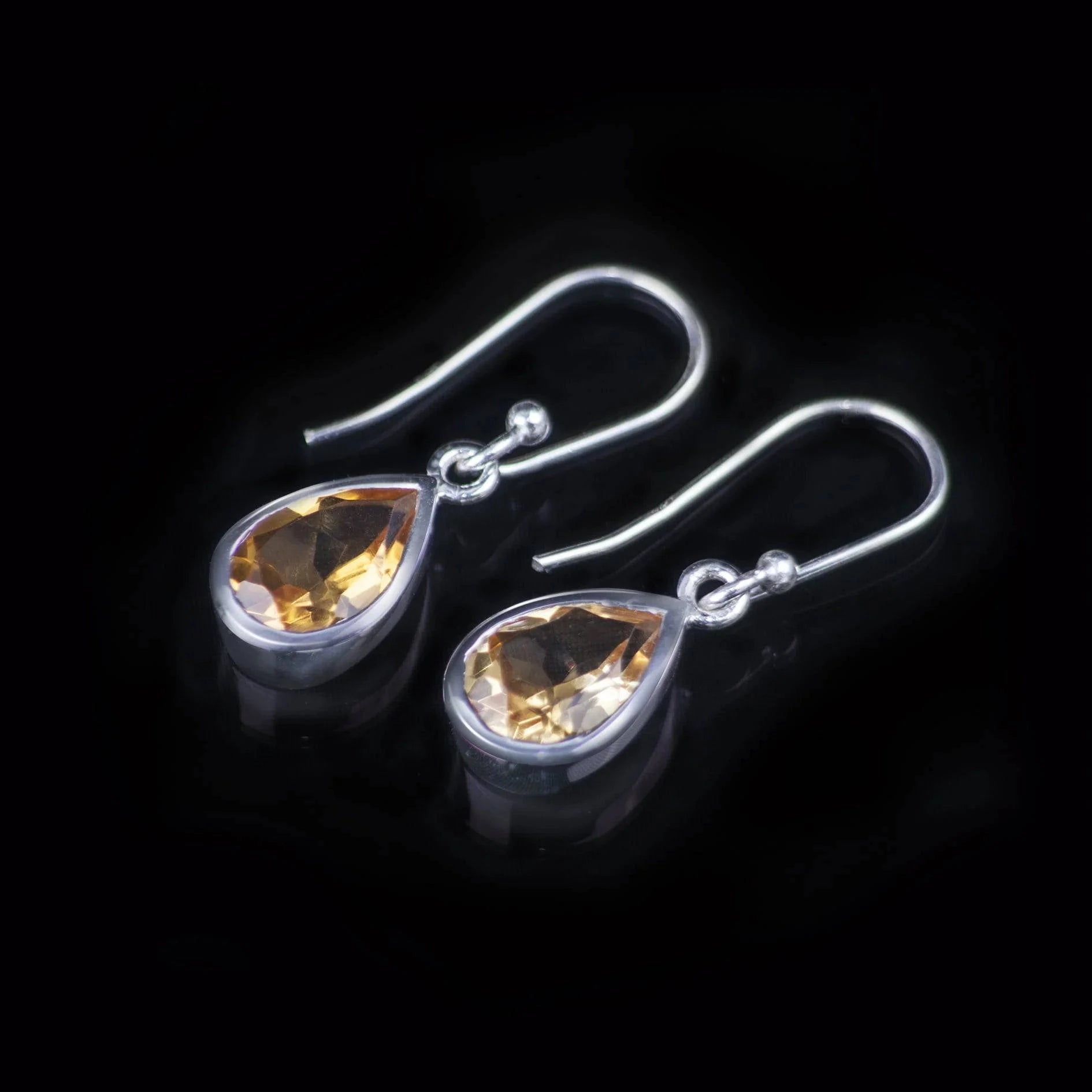 Faceted Citrine Teardrop/dangle earrings in sterling silver