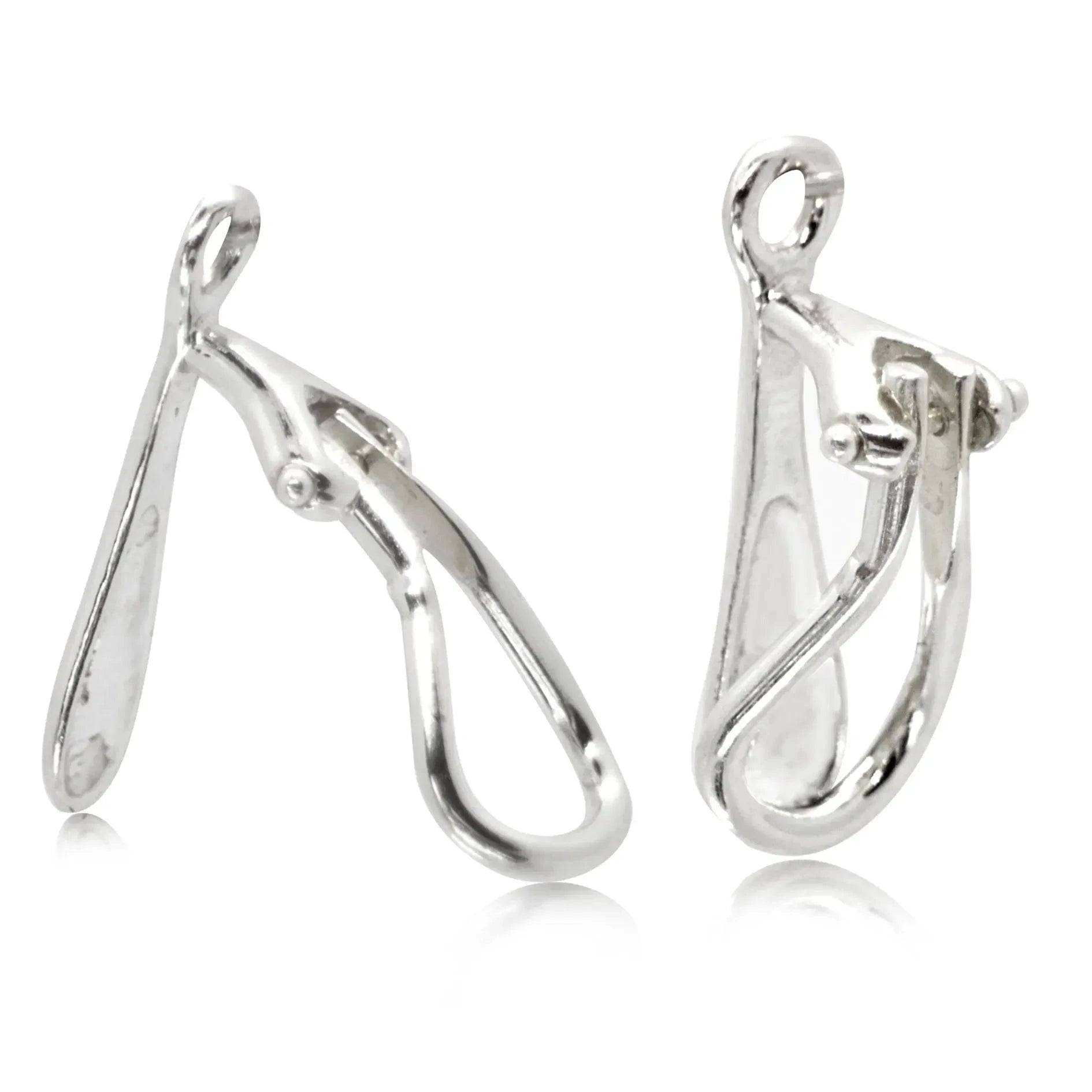 Clip-On Earring Findings for non-pierced ears in 925 Sterling Silver