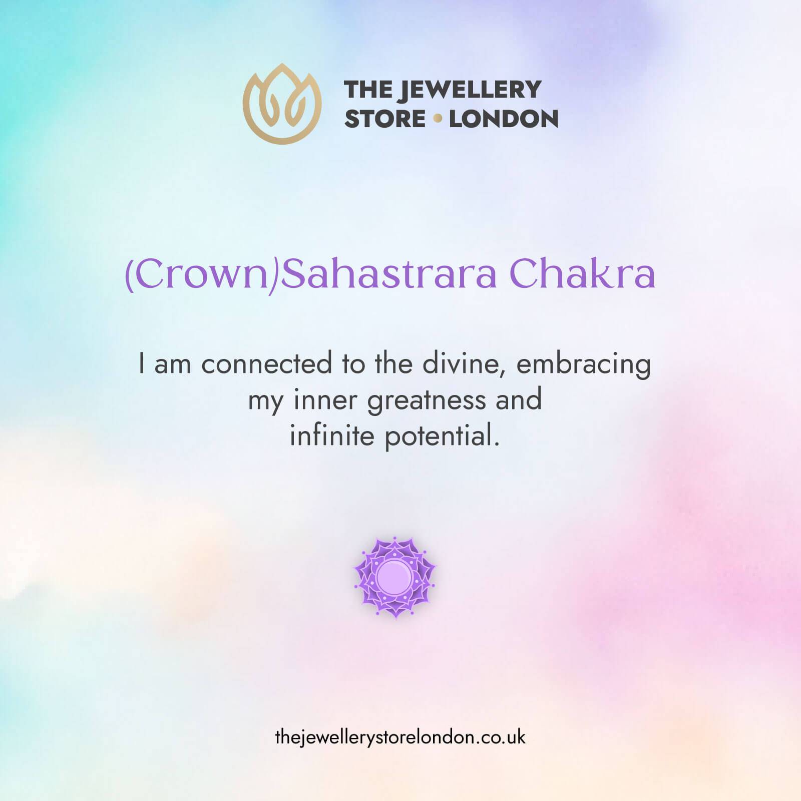 Crown Chakra/Sahastrara Charm Necklace In Gold Vermeil- Moonstone