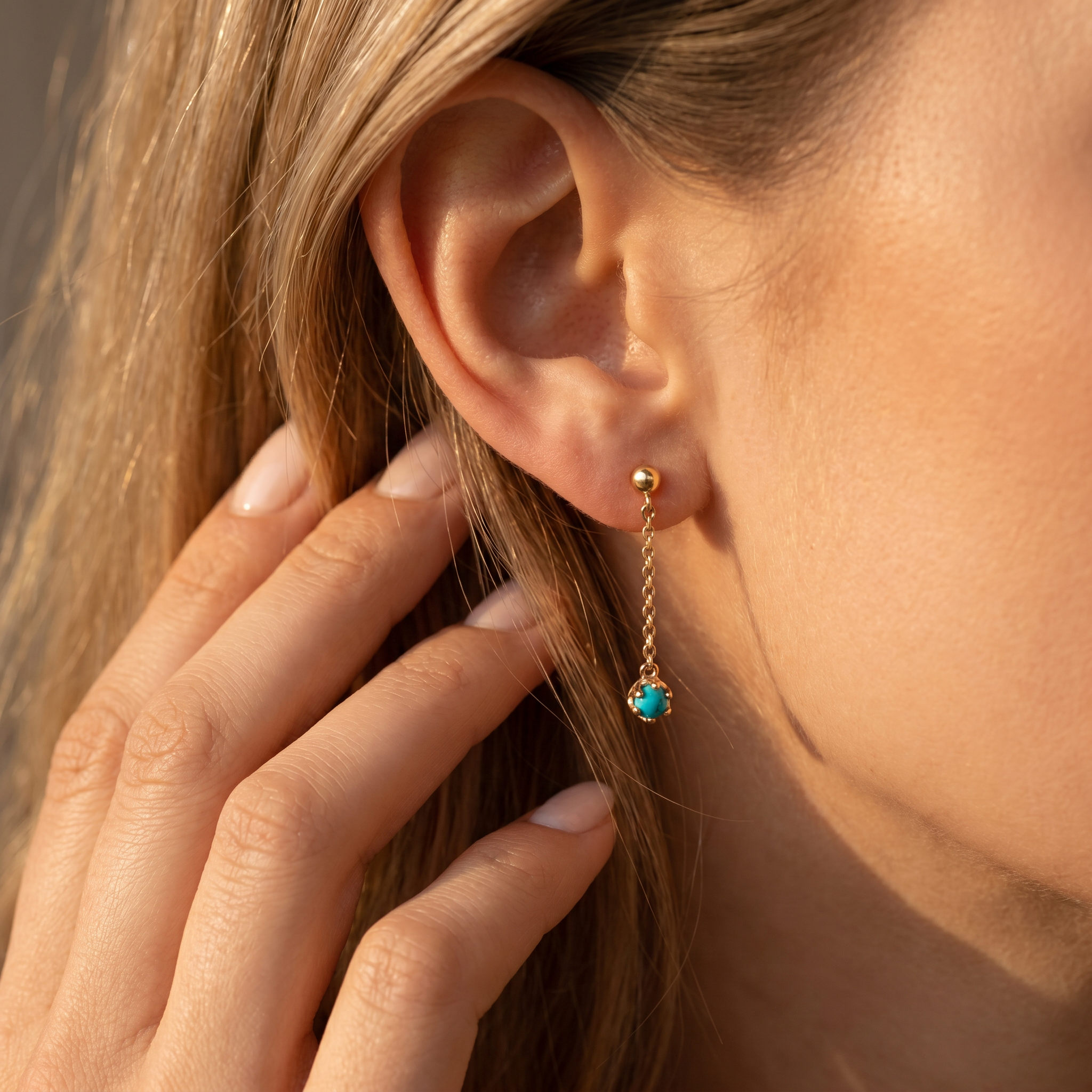 Celestial Tiara Dop with Turquoise In Gold Vermeil