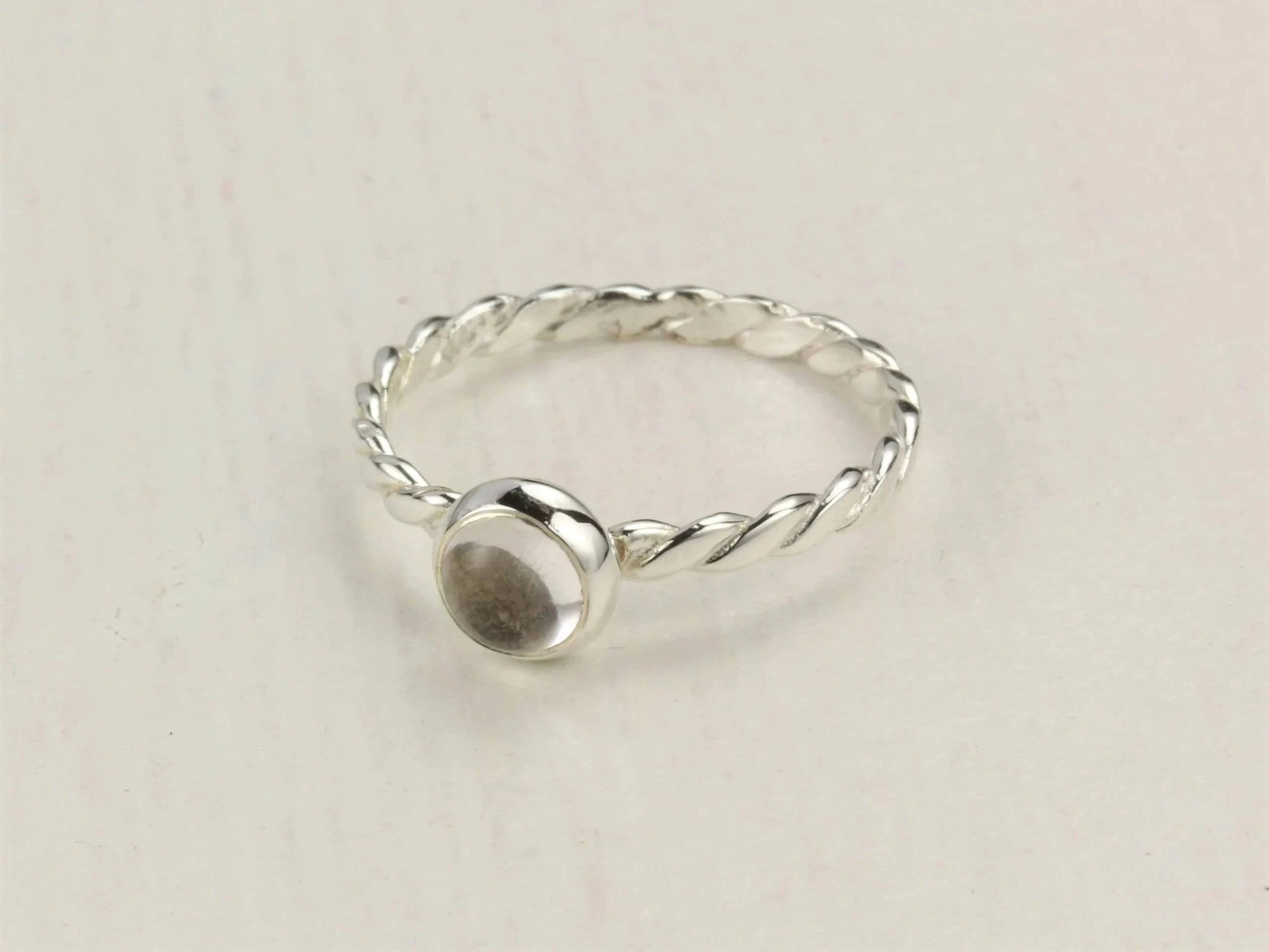 April Birthstone Ring with Crystal Gemstone in Sterling Silver