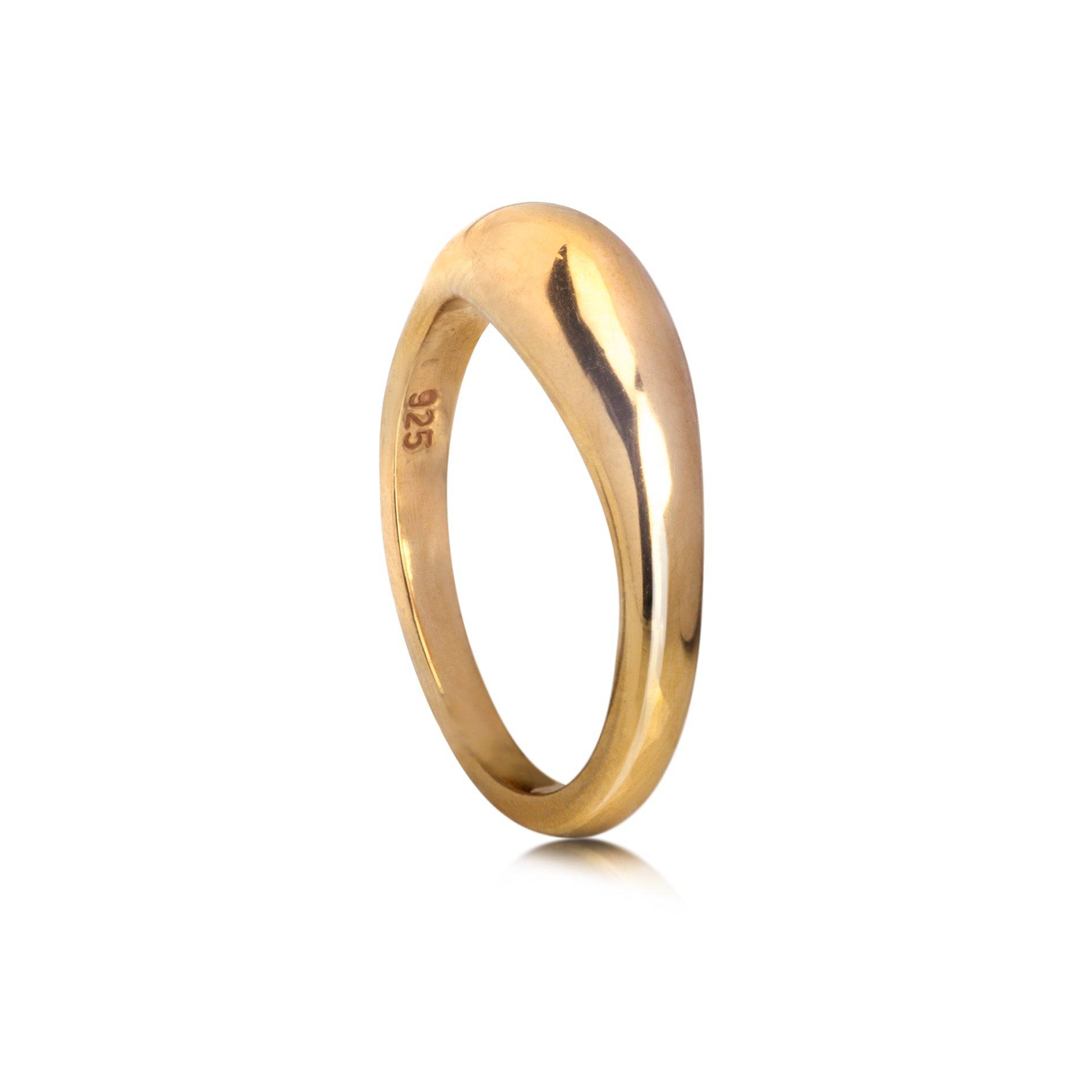 Plain Dome Signet Ring in Gold Vermeil