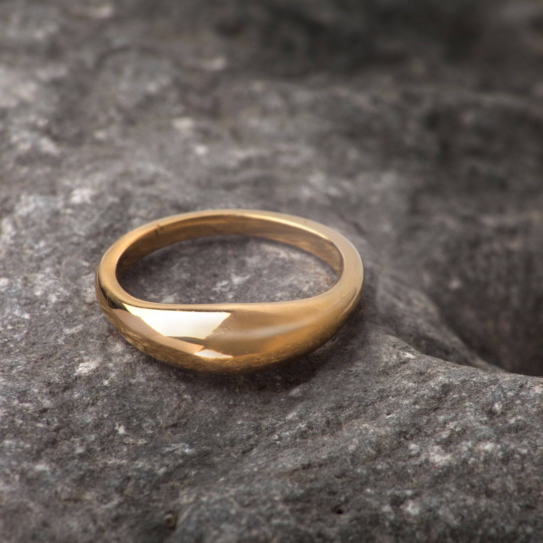 Plain Dome Signet Ring in Gold Vermeil