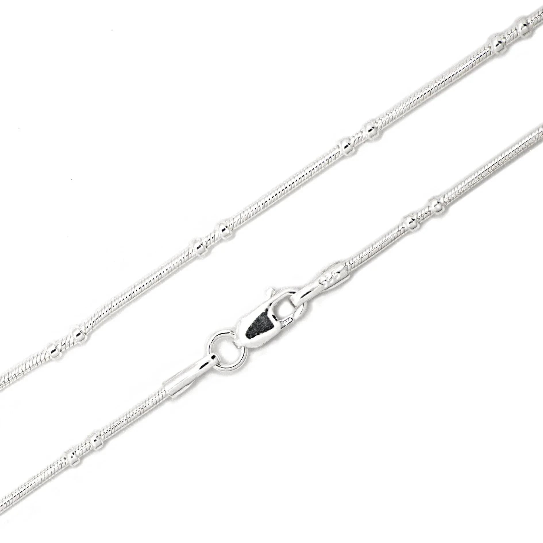 Double Satellite Snake Chain in Sterling Silver - 16" 18" 20" Length and 1.2mm Thickness