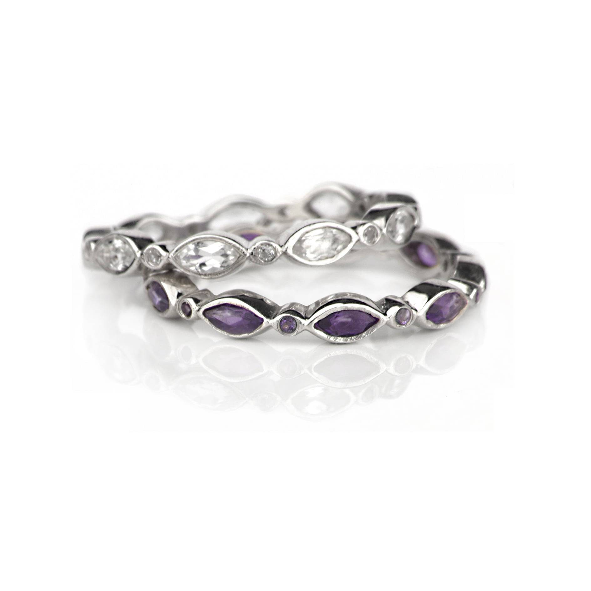 Eternity Band with White Topaz in Sterling Silver