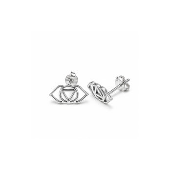 Third Eye Chakra/Ajna Chakra Stud Earrings In Sterling Silver