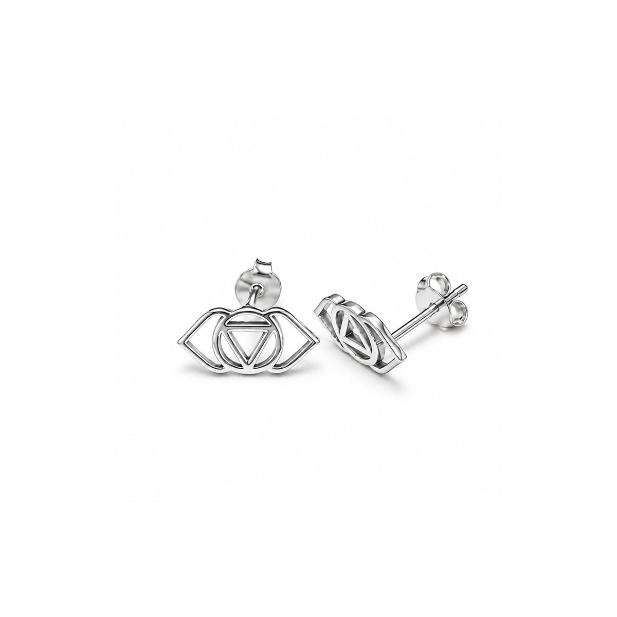 Third Eye Chakra/Ajna Chakra Stud Earrings In Sterling Silver