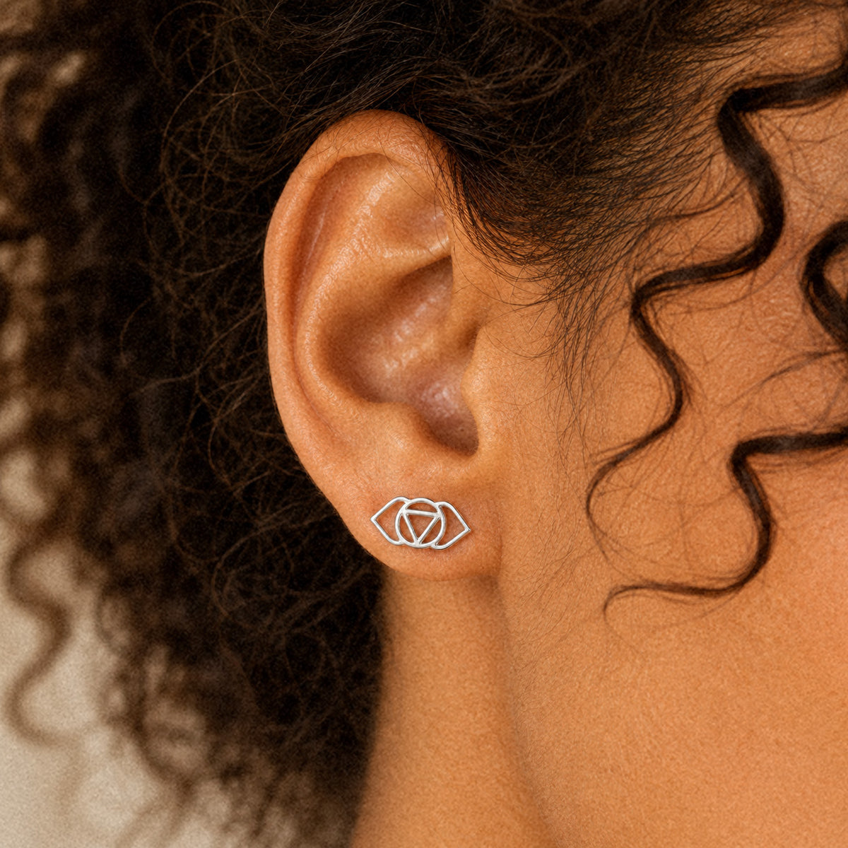 Third Eye Chakra/Ajna Chakra Stud Earrings In Sterling Silver
