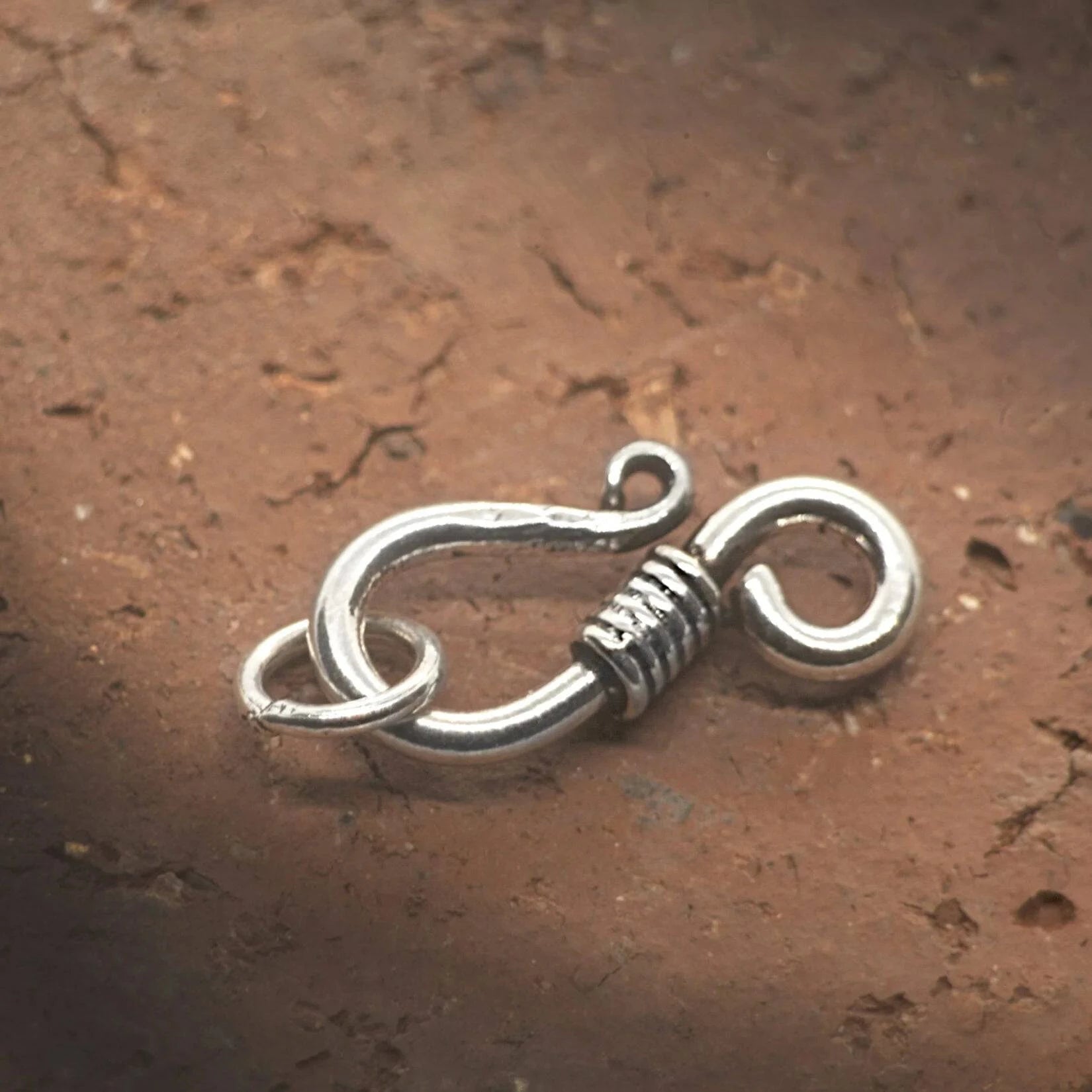 Eye Hook Clasp Finding for Necklace or Bracelet, in Sterling Silver - 18mm Length