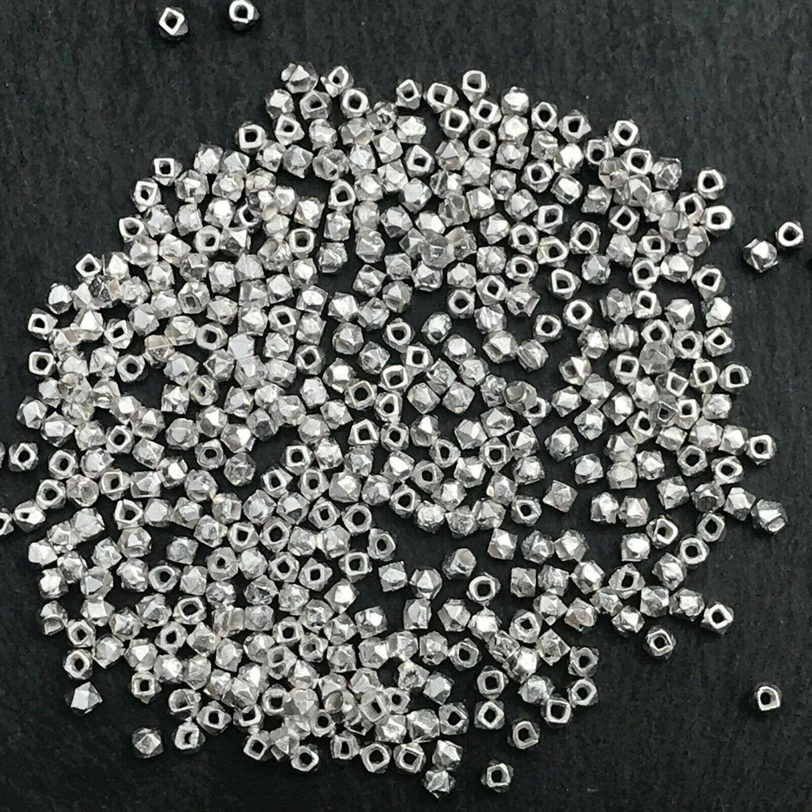 Faceted Round Hollow Beads in 925 Sterling Silver ‚ 2mm Diameter
