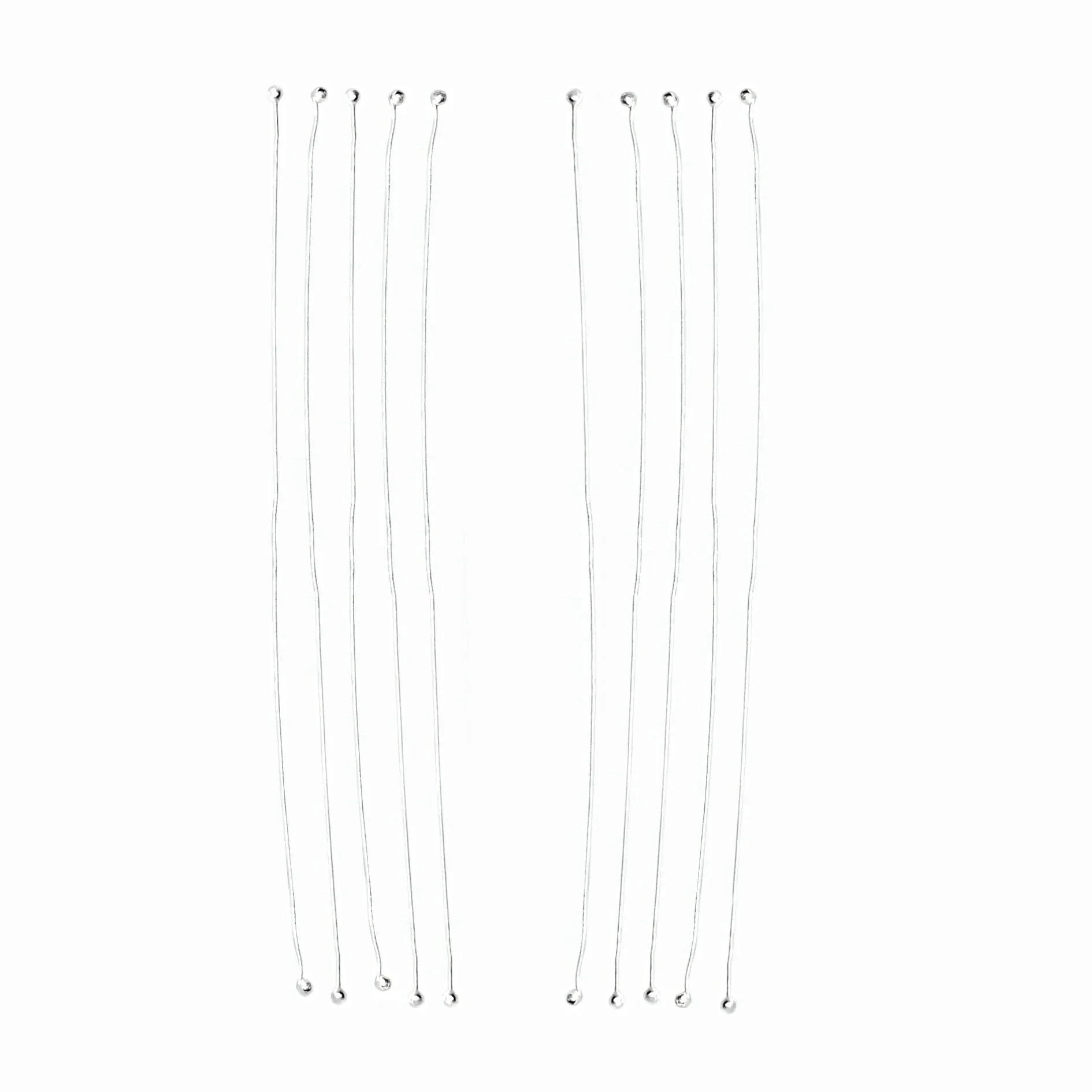 Feather Weight Ball-Head Pins in Sterling Silver - 75mm