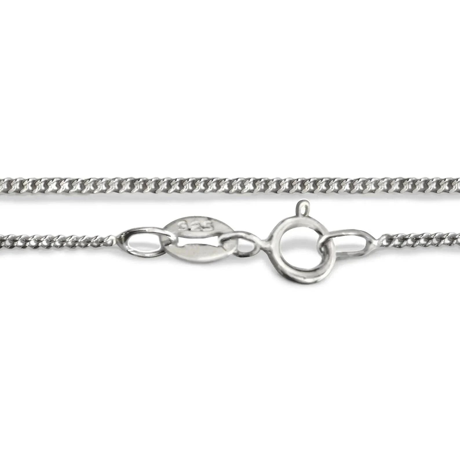 Fine Diamond Cut Curb Chain in Sterling Silver - 14" 16" 18"20" 22" 24" Length