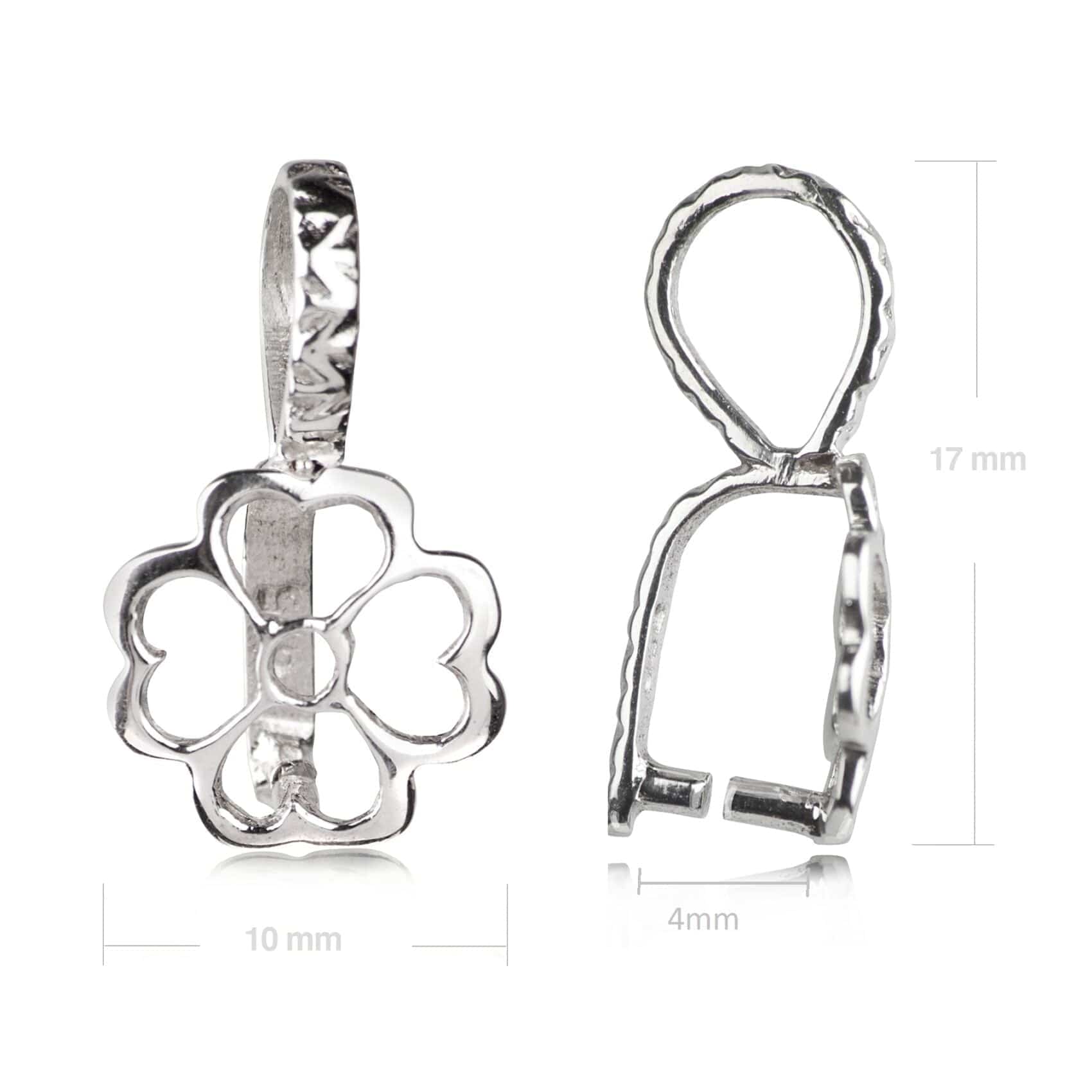 Flower Pendant Pinch Bail in Sterling silver