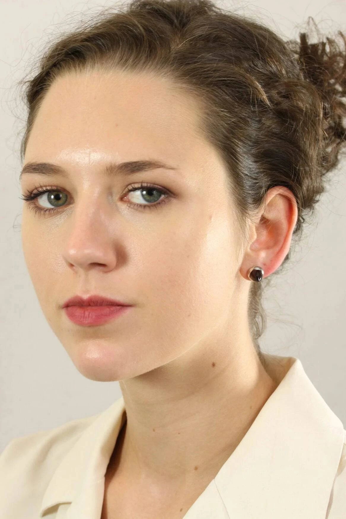 Istanbul Wine Garnet Studs in Sterling Silver