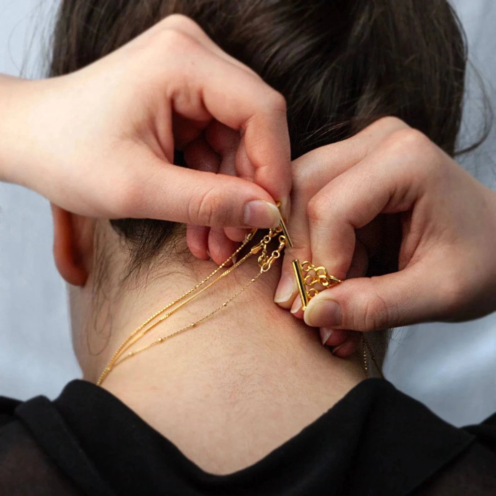 3 Row Ring Bolt Slider Clasp in Gold Vermeil