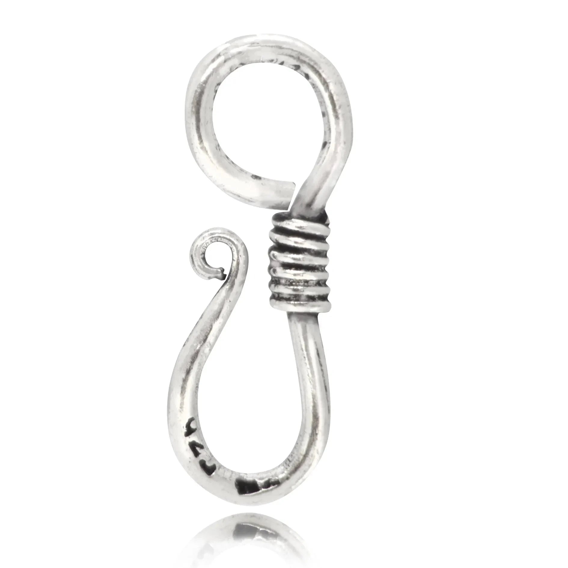 Jewellery Findings in 925 Sterling Silver, Hook Eye Clasp 25mm