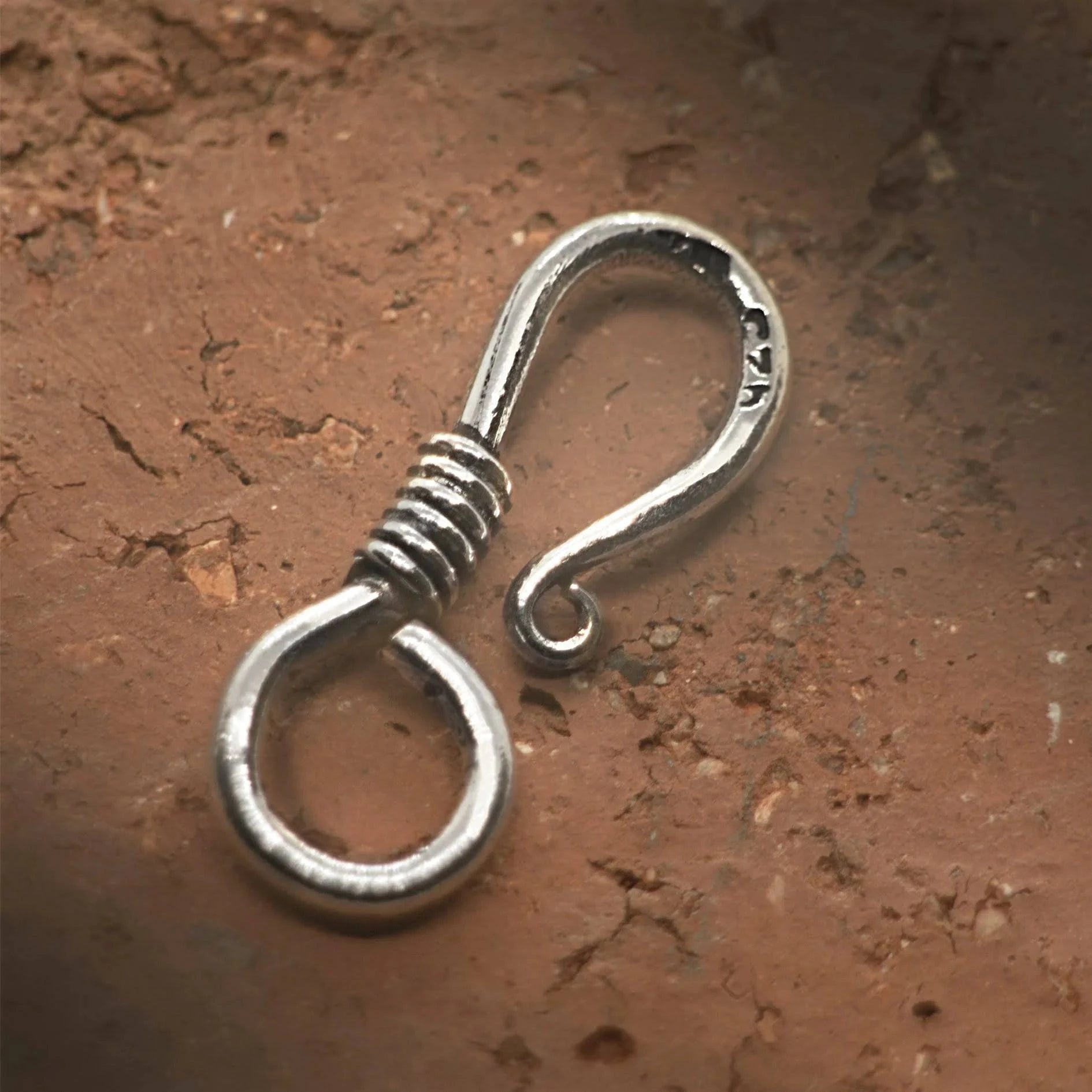 Jewellery Findings in 925 Sterling Silver, Hook Eye Clasp 25mm