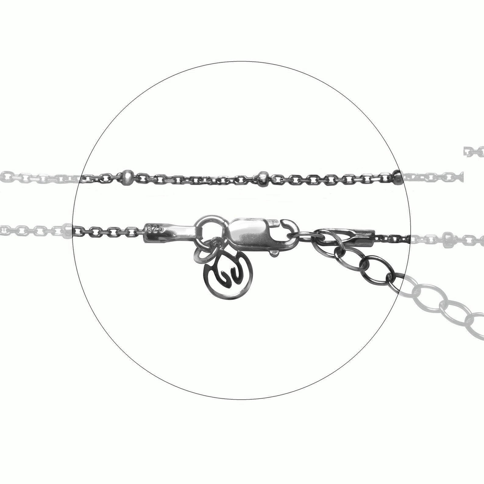 Alphabet charm necklace in sterling silver