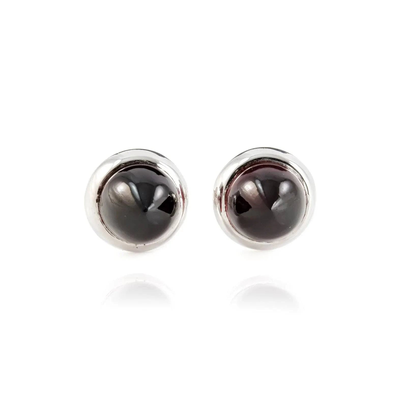 Istanbul Wine Garnet Studs in Sterling Silver