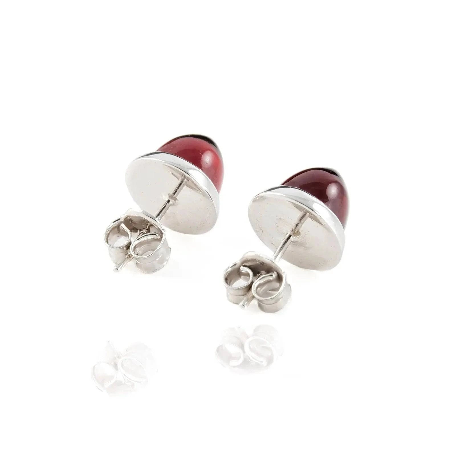 Istanbul Wine Garnet Studs in Sterling Silver