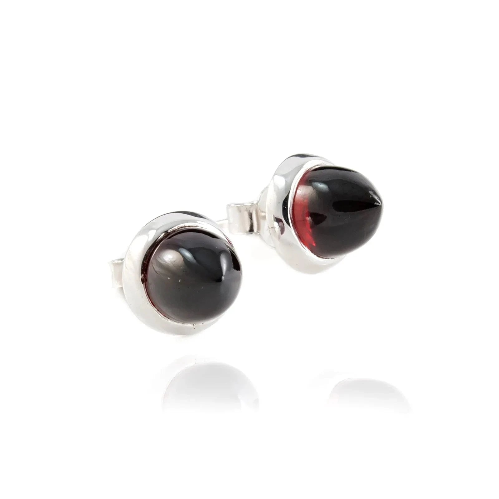 Istanbul Wine Garnet Studs in Sterling Silver