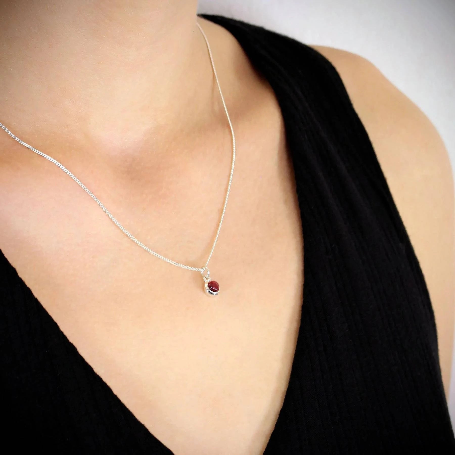July Birthstone Jewellery Sets with Ruby Studs and Charm Necklace