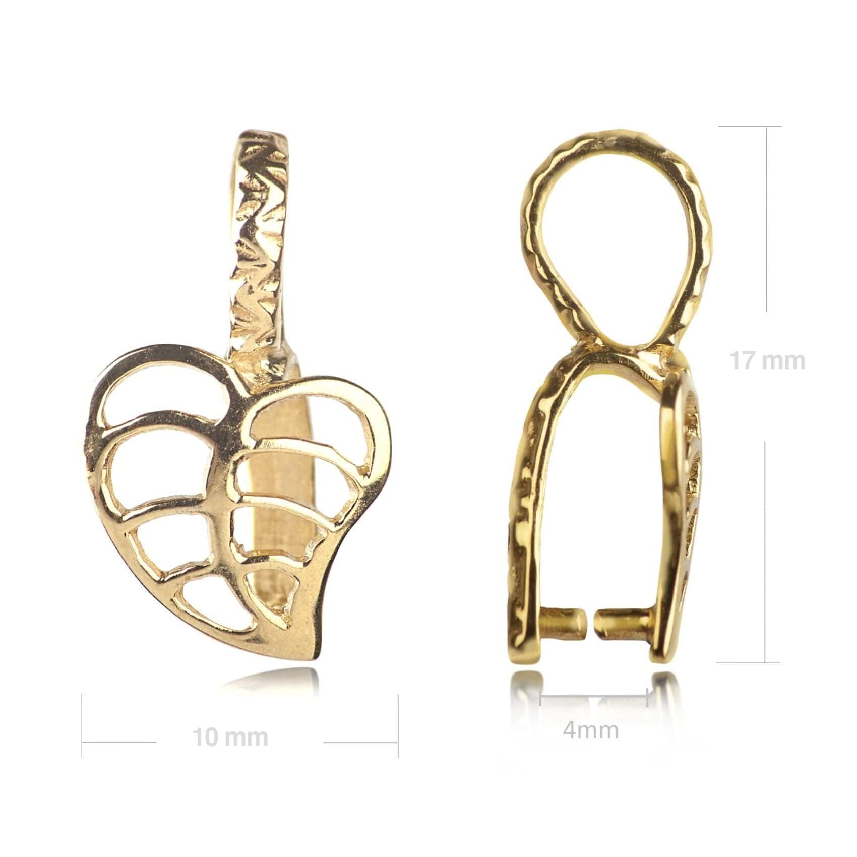 Leaf Pendant Pinch Bail in Gold Vermeil