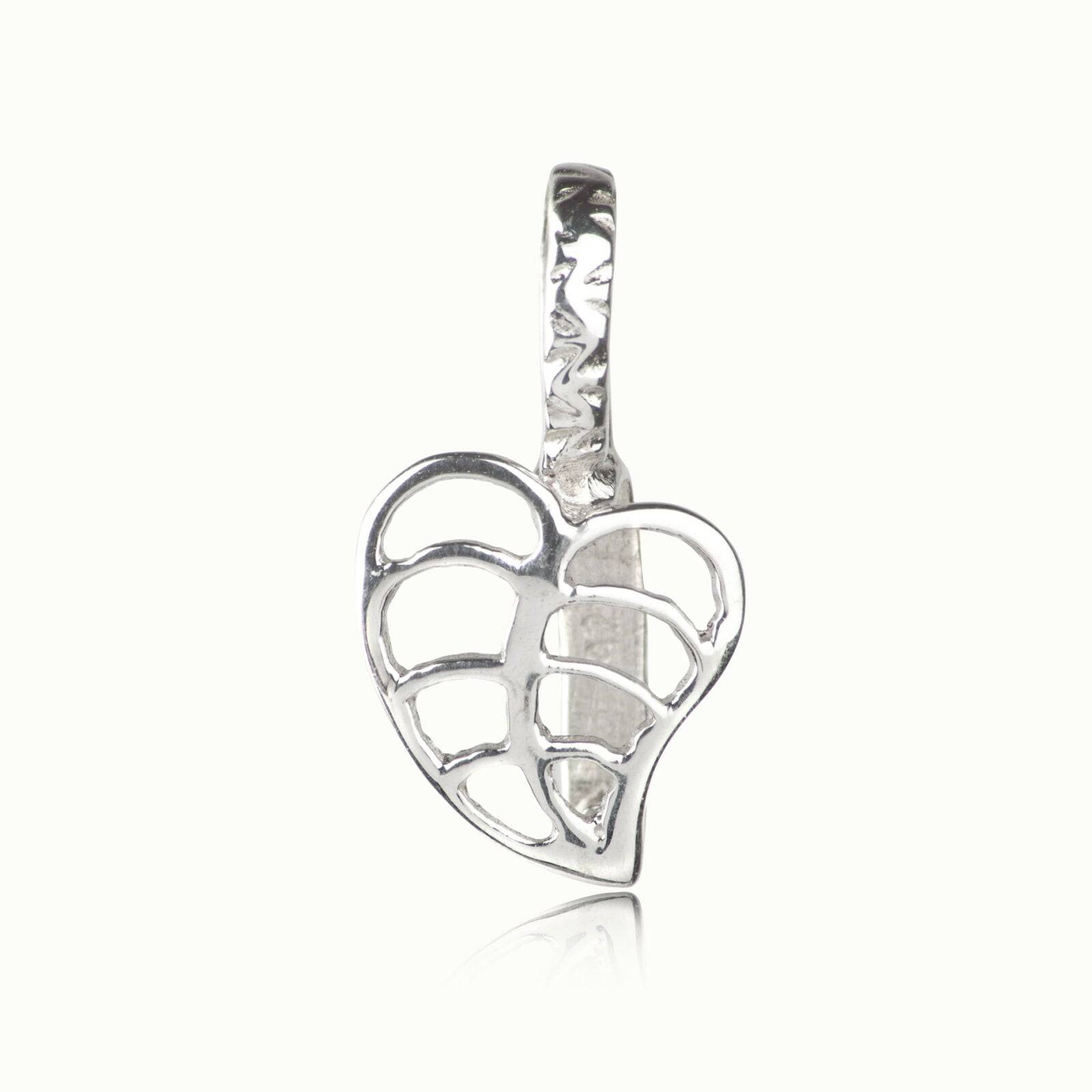Leaf Pendant Pinch Bail in Sterling silver