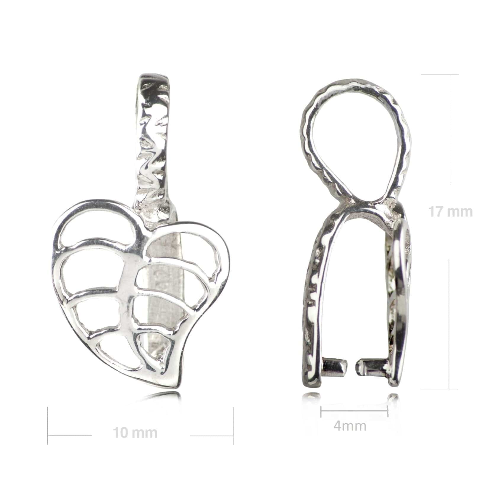 Leaf Pendant Pinch Bail in Sterling silver