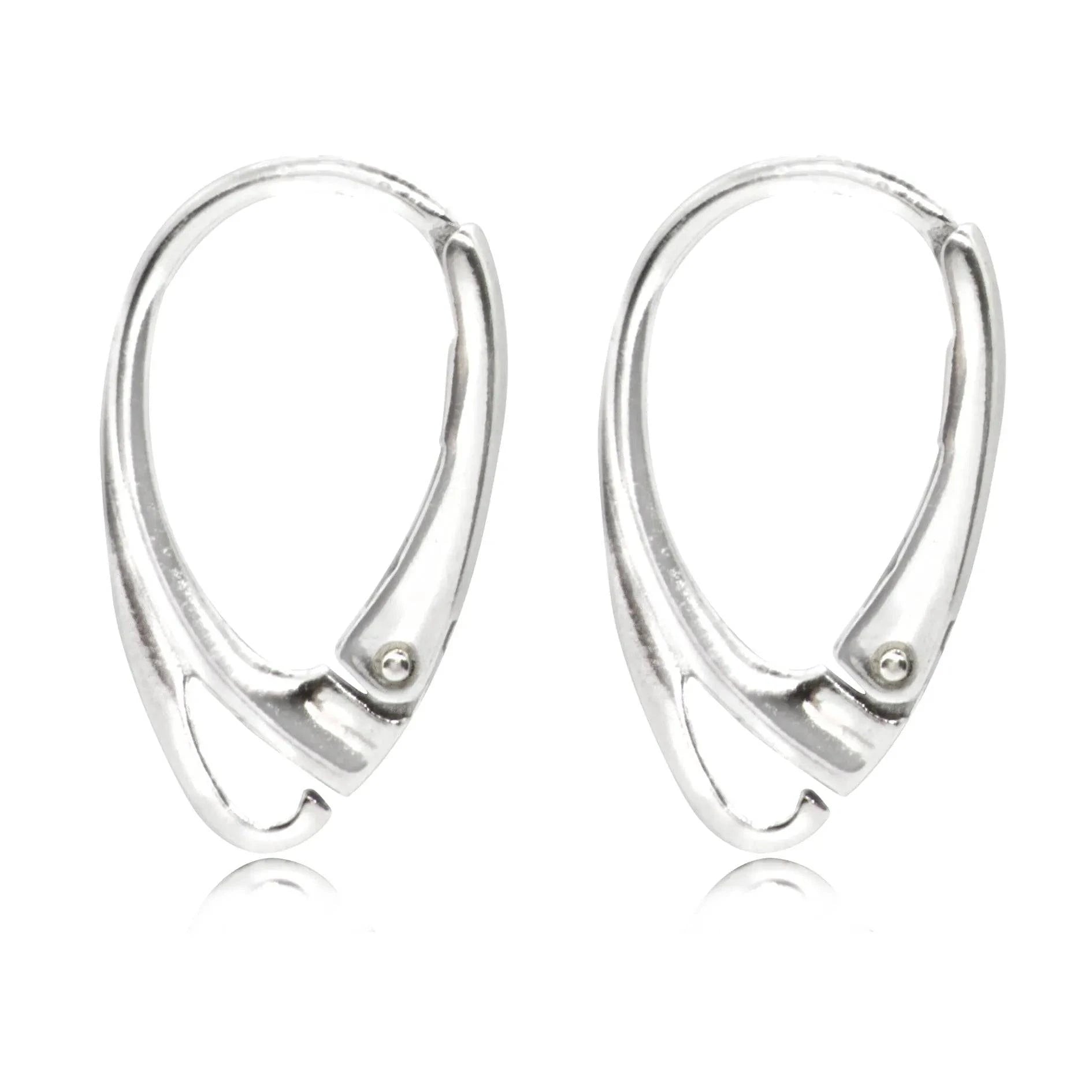 Lever Back Earring Findings in Sterling Silver - Size 18mm