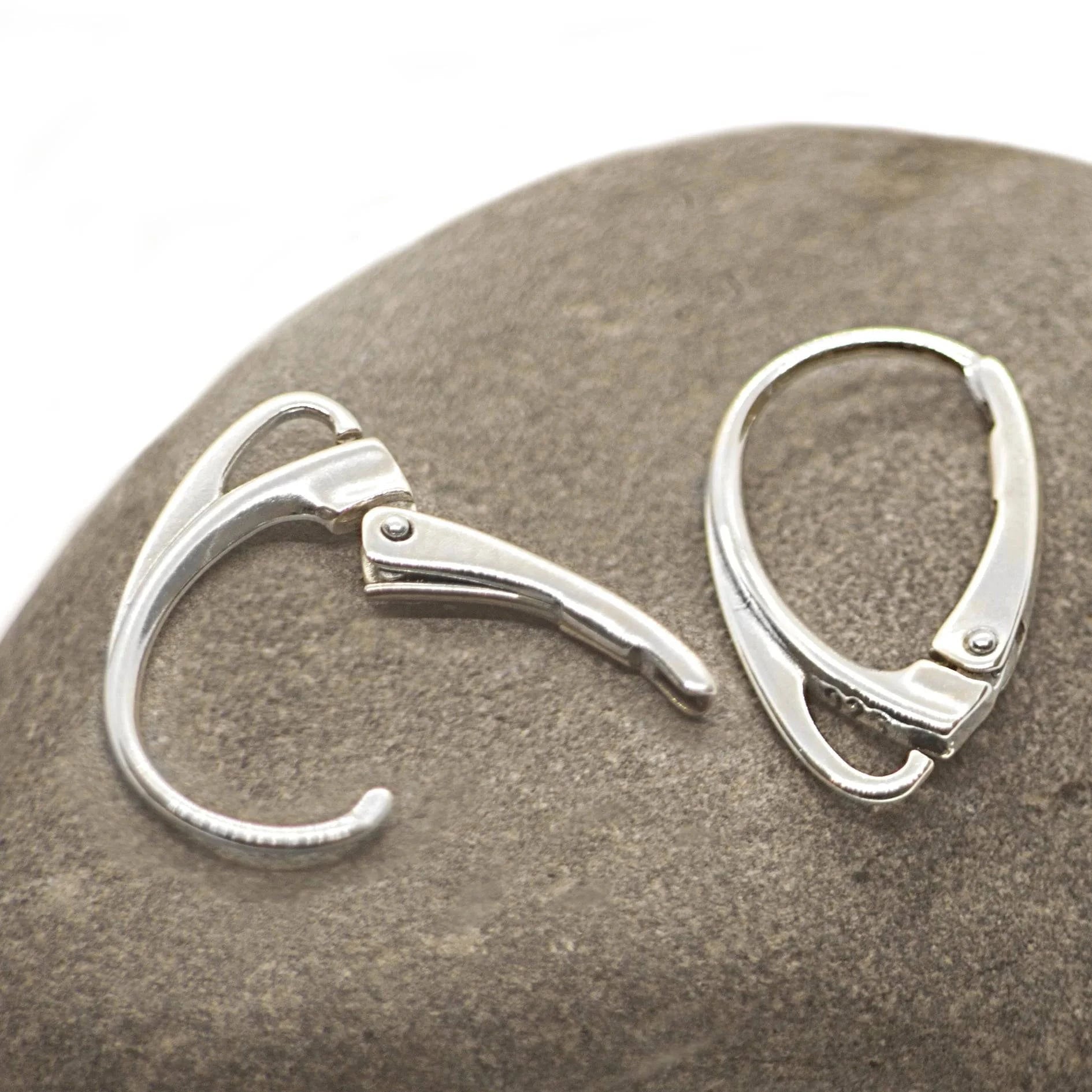 Lever Back Earring Findings in Sterling Silver - Size 18mm