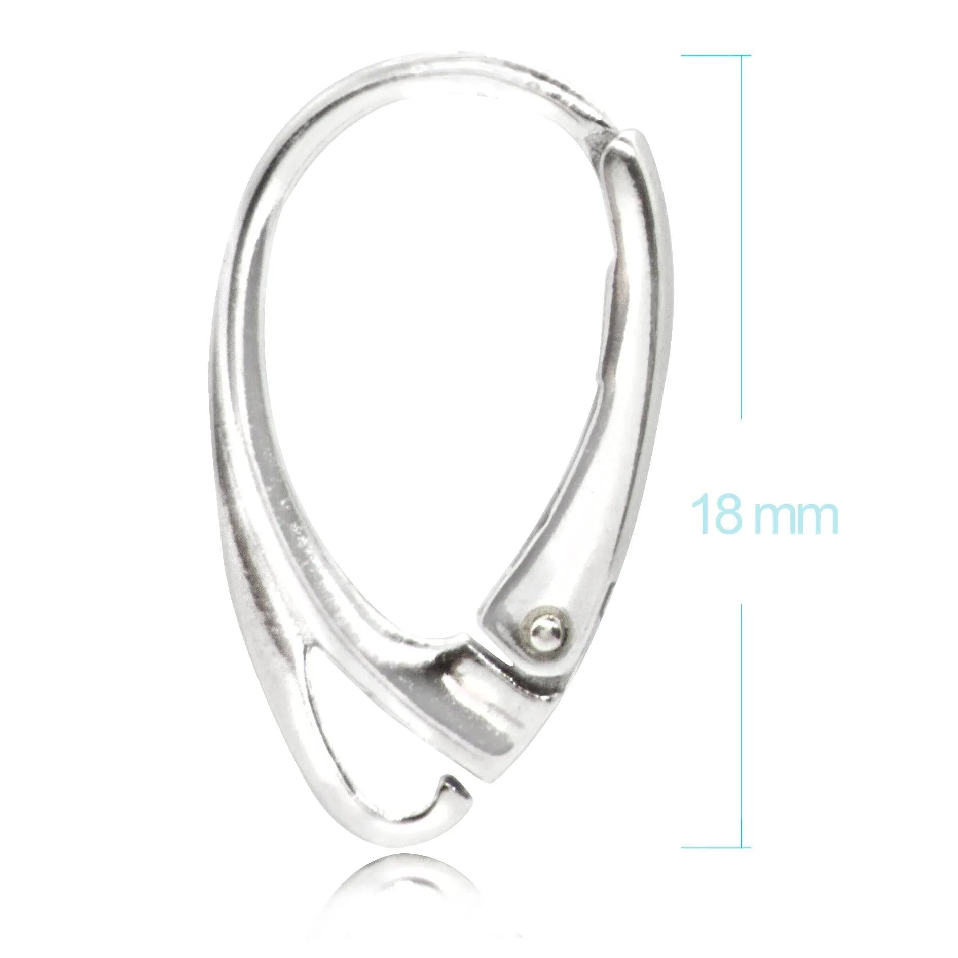 Lever Back Earring Findings in Sterling Silver - Size 18mm
