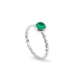 May Birthstone Ring ‚ Emerald Gemstone in Sterling Silver