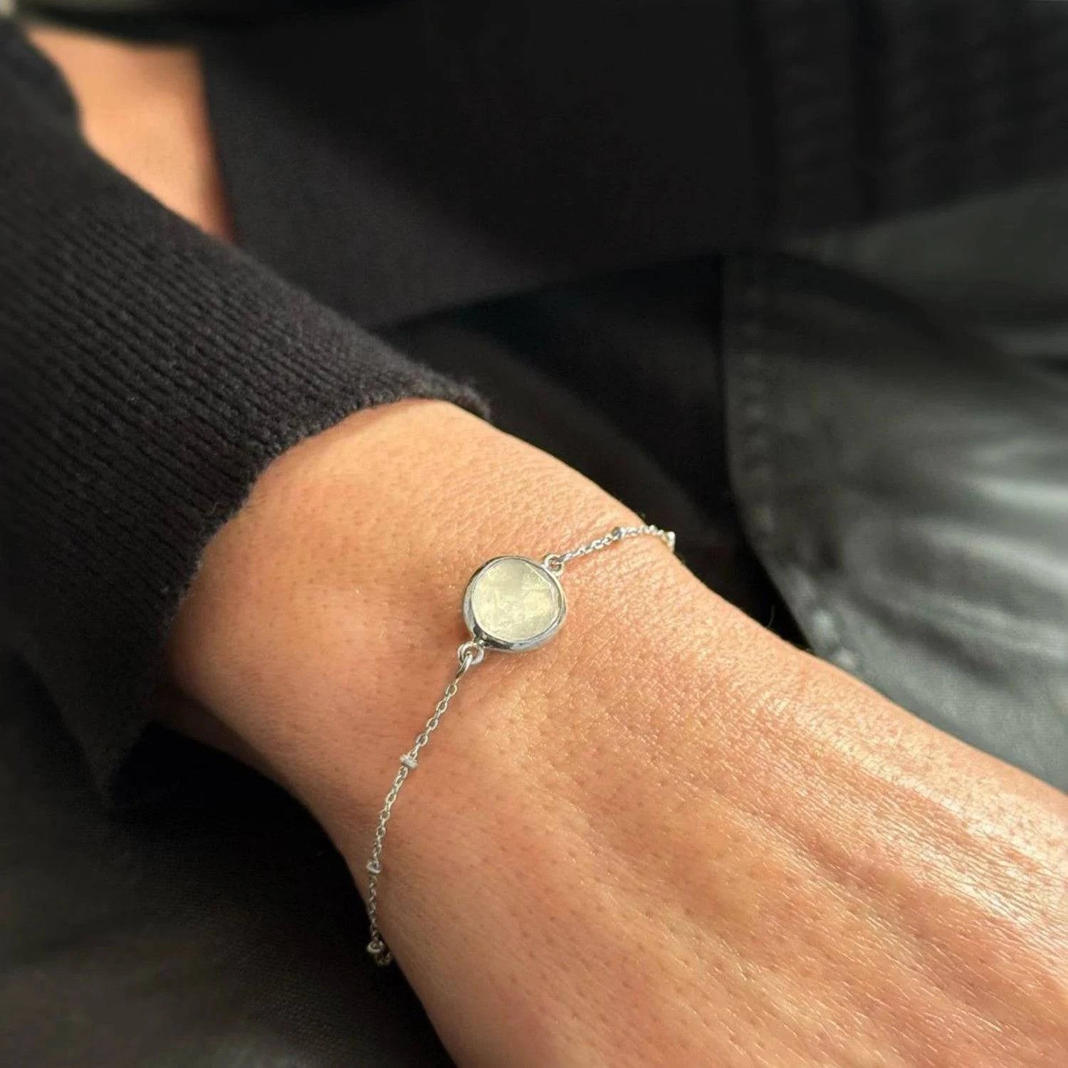 Moonstone 'You Are Loved' Bracelet In Gold Vermeil