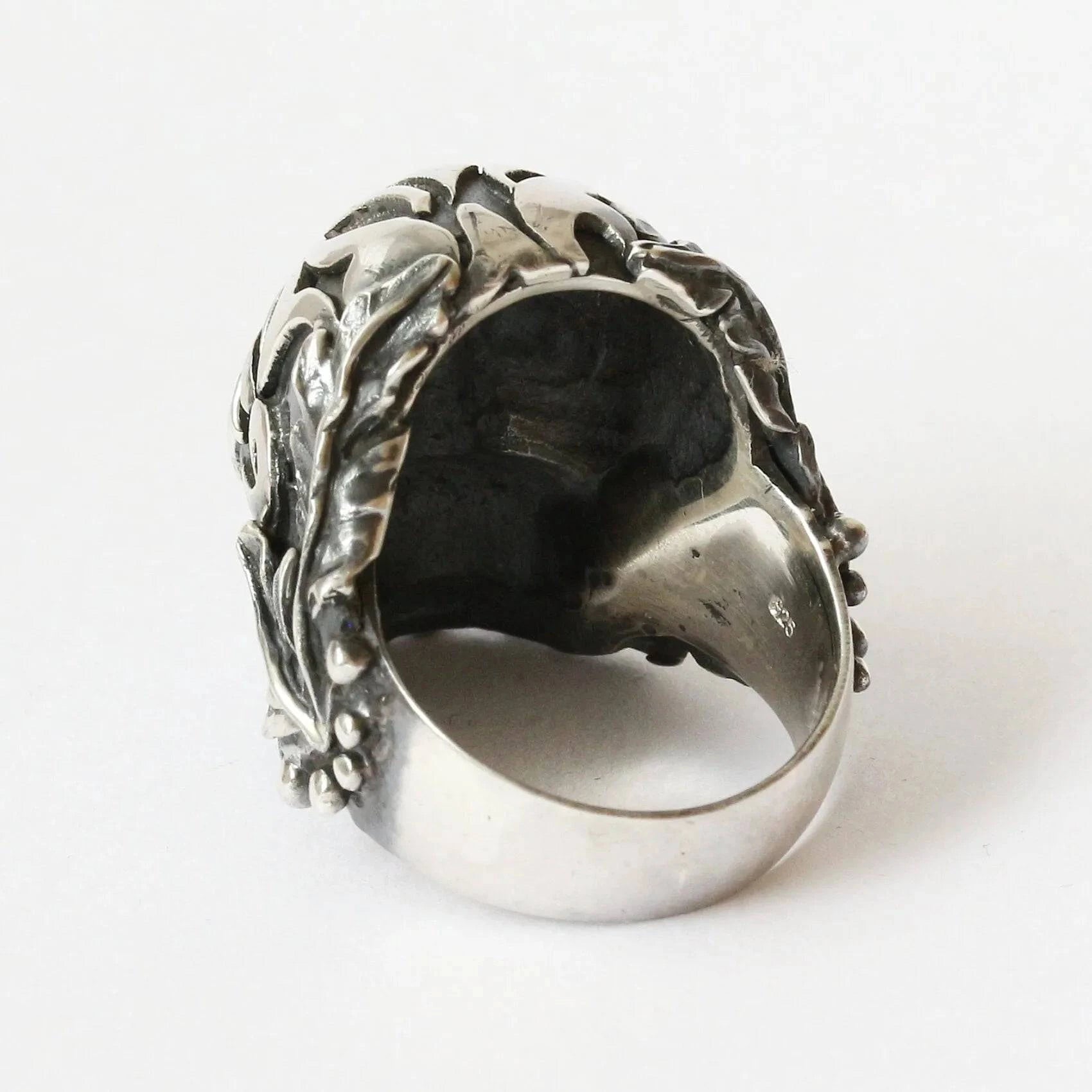 Mystic Earth Power Skull Ring with Black Star or Star Diopside