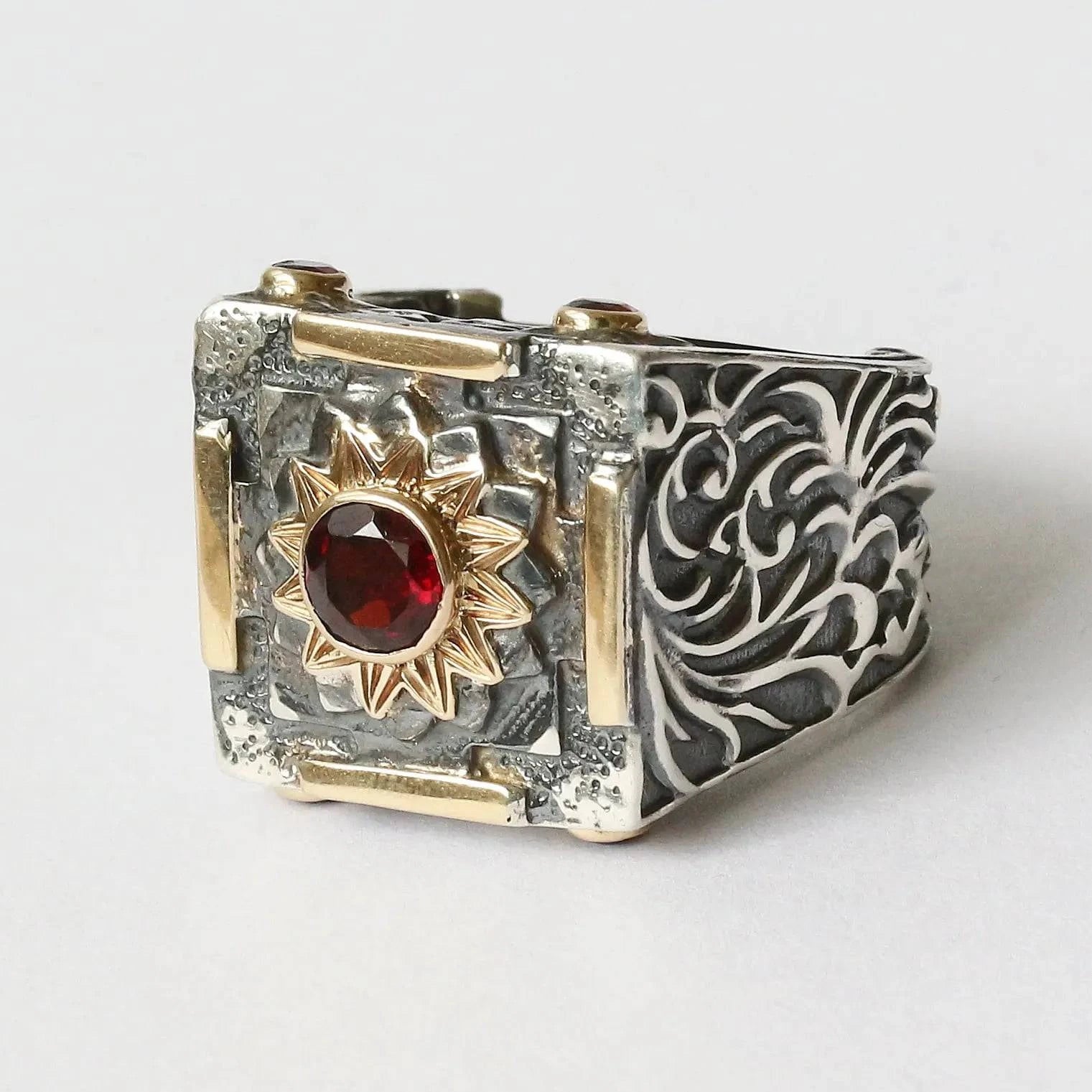 Mystic Fire Ring with Garnet