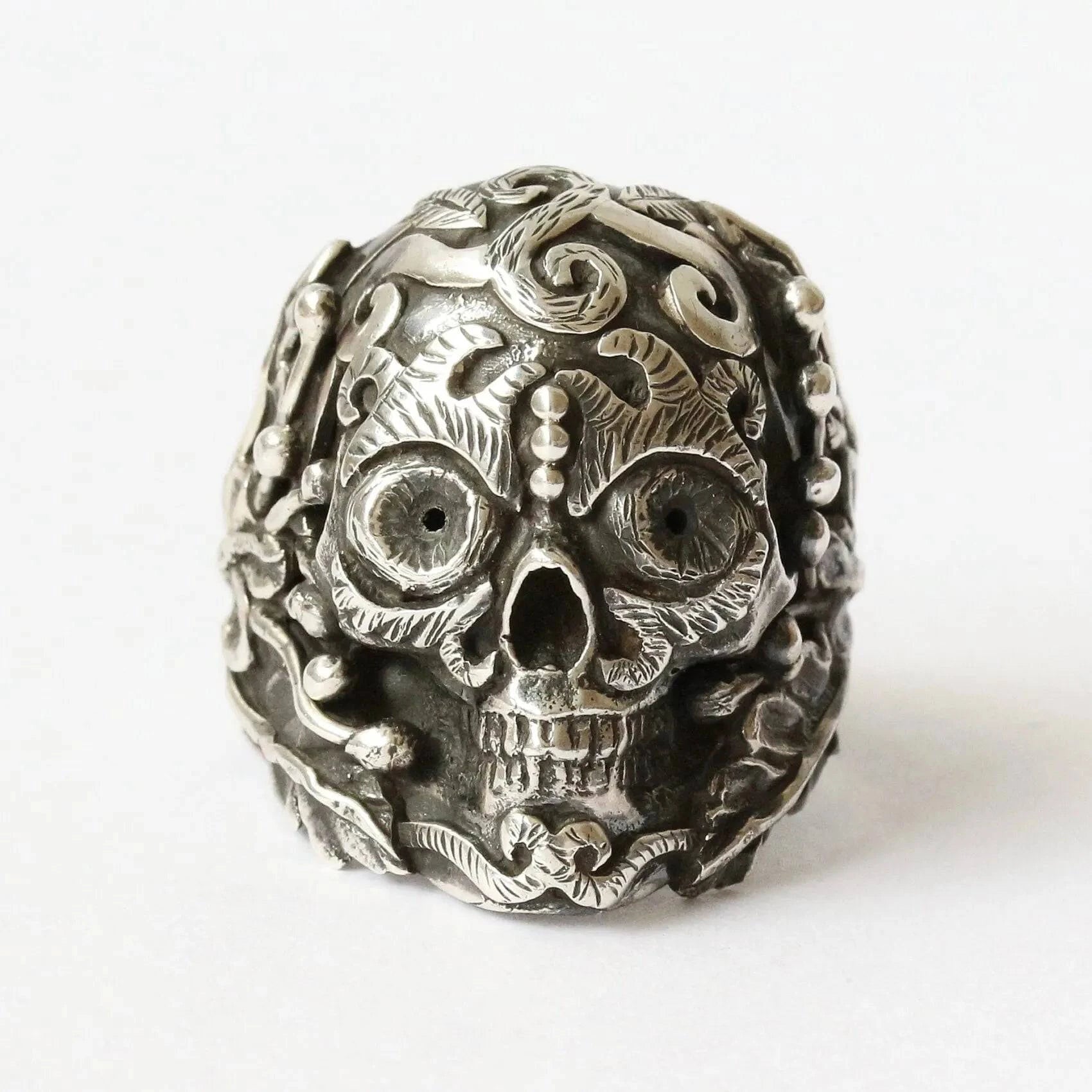 Mystic Double Trident Skull Ring
