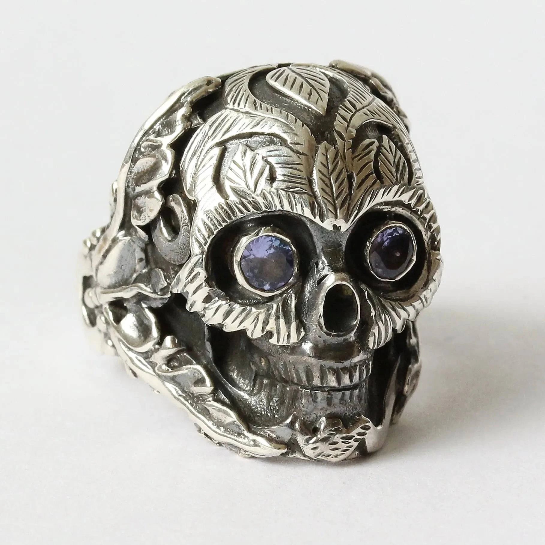 Mystic True Self Skull Ring with Iolite