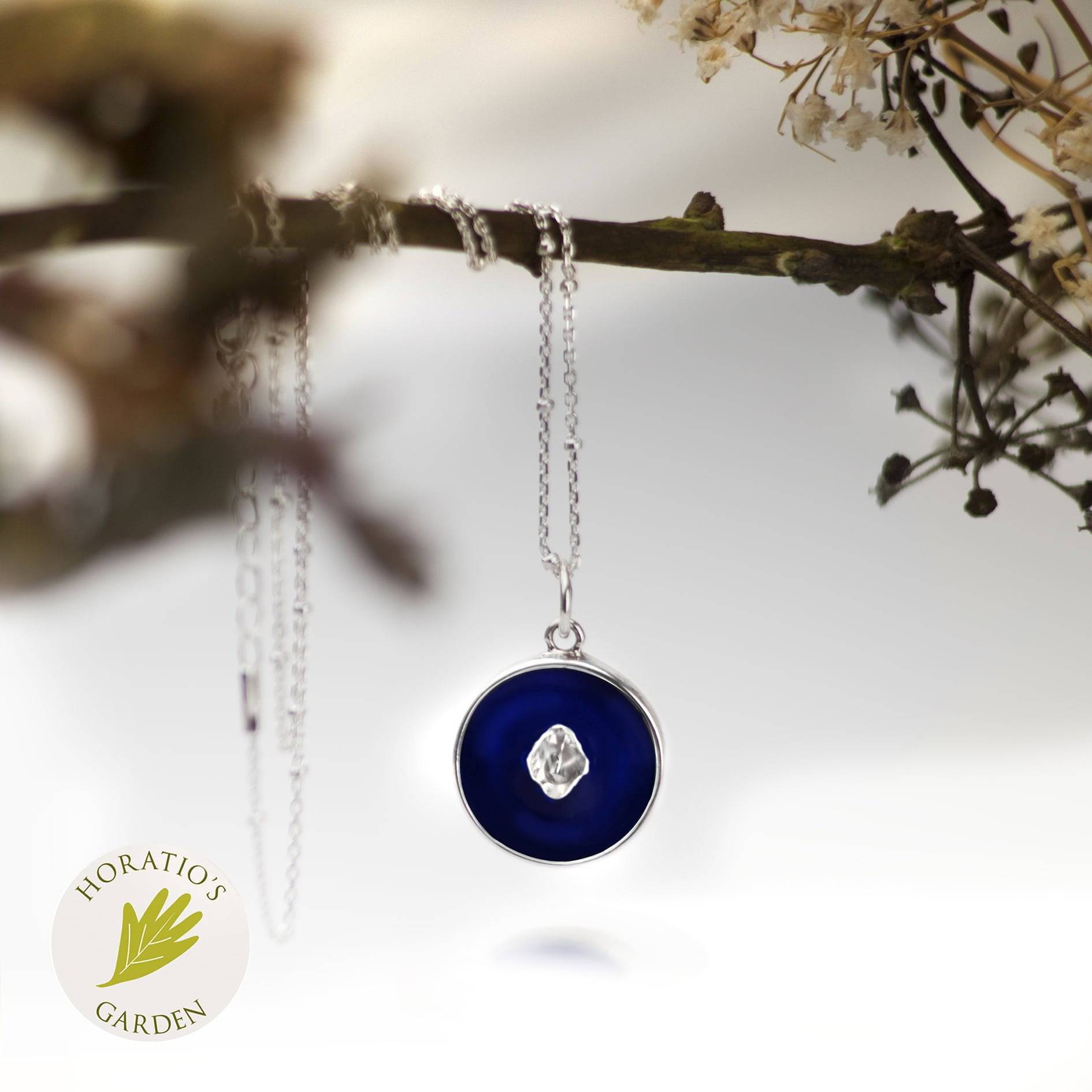 Kindness and Courage Navy Enamel Coin with Diamond