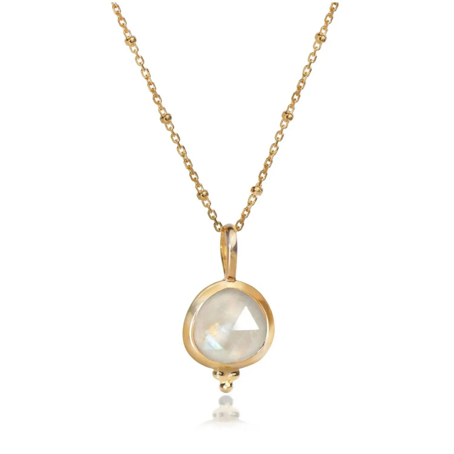 Moonstone 'You Are Loved' Necklace In Gold Vermeil