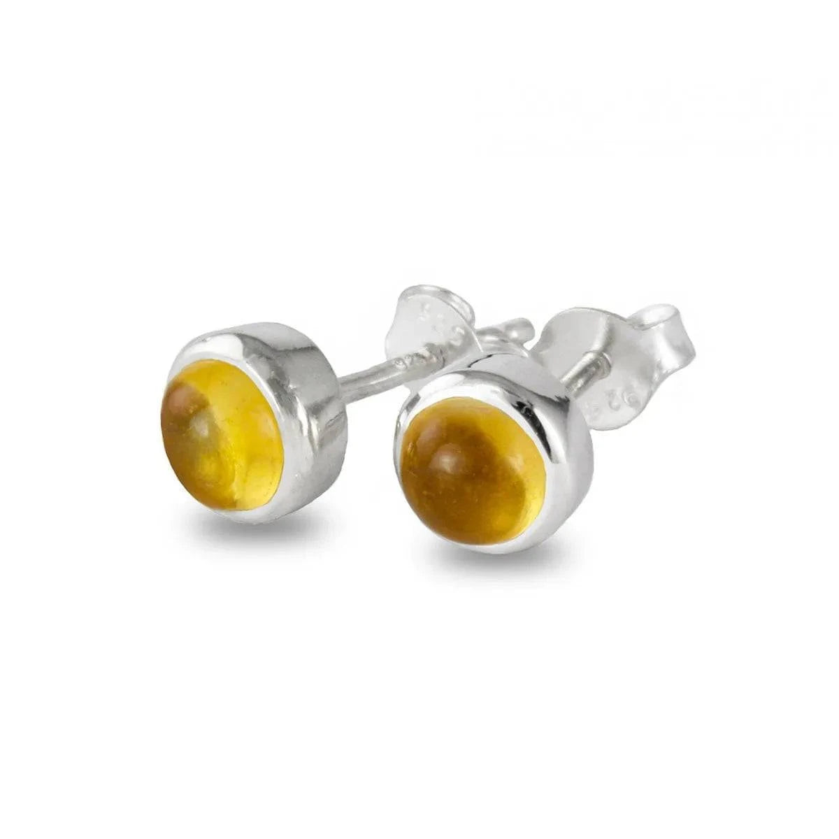 November Birthstone Earrings Studs ‚ Citrine in Sterling Silver